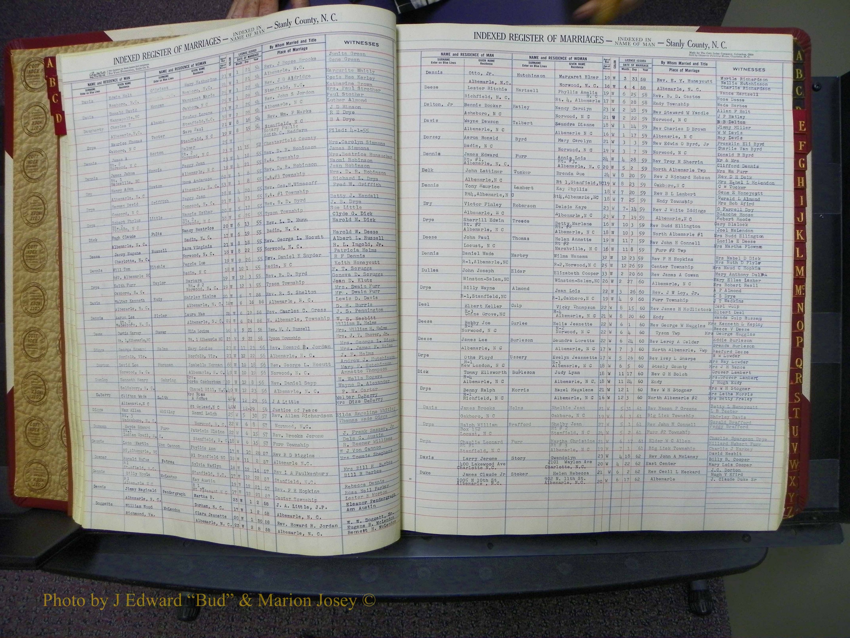 Stanley Co, NC Marriages, Male Index, A-Z, 1939-1963 (23).JPG