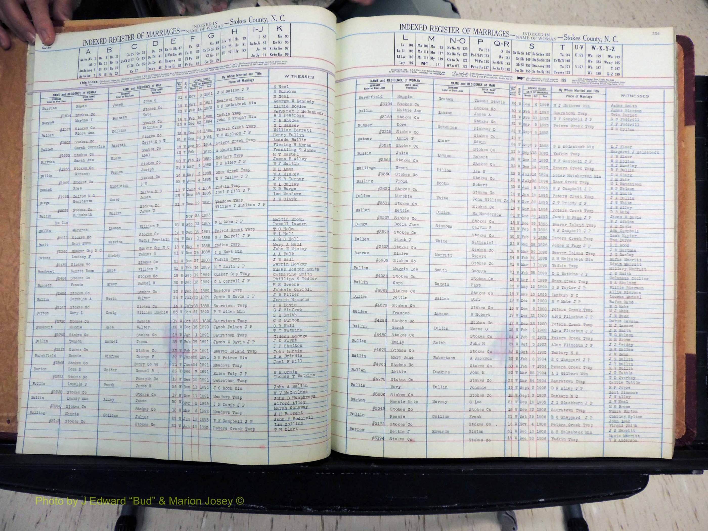 Stokes Co, NC, Marriages, Female Index, A-Z, 1851-1956 (131).JPG