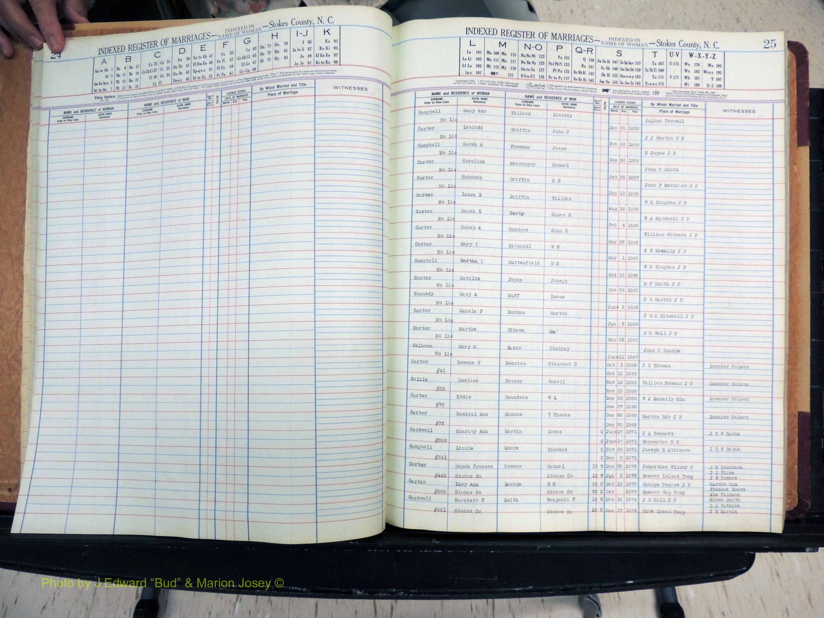 Stokes Co, NC, Marriages, Female Index, A-Z, 1851-1956 (135).JPG
