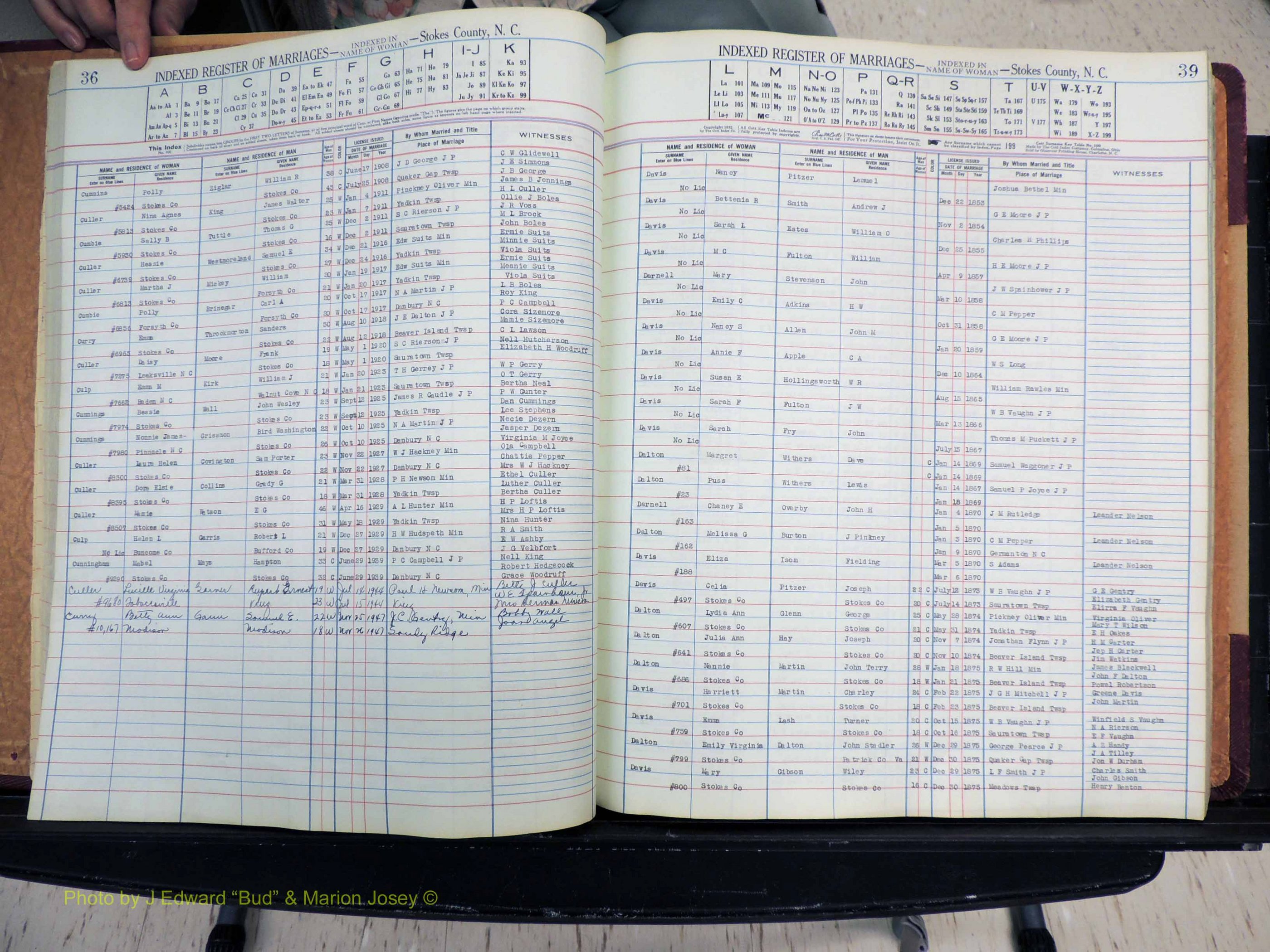 Stokes Co, NC, Marriages, Female Index, A-Z, 1851-1956 (153).JPG