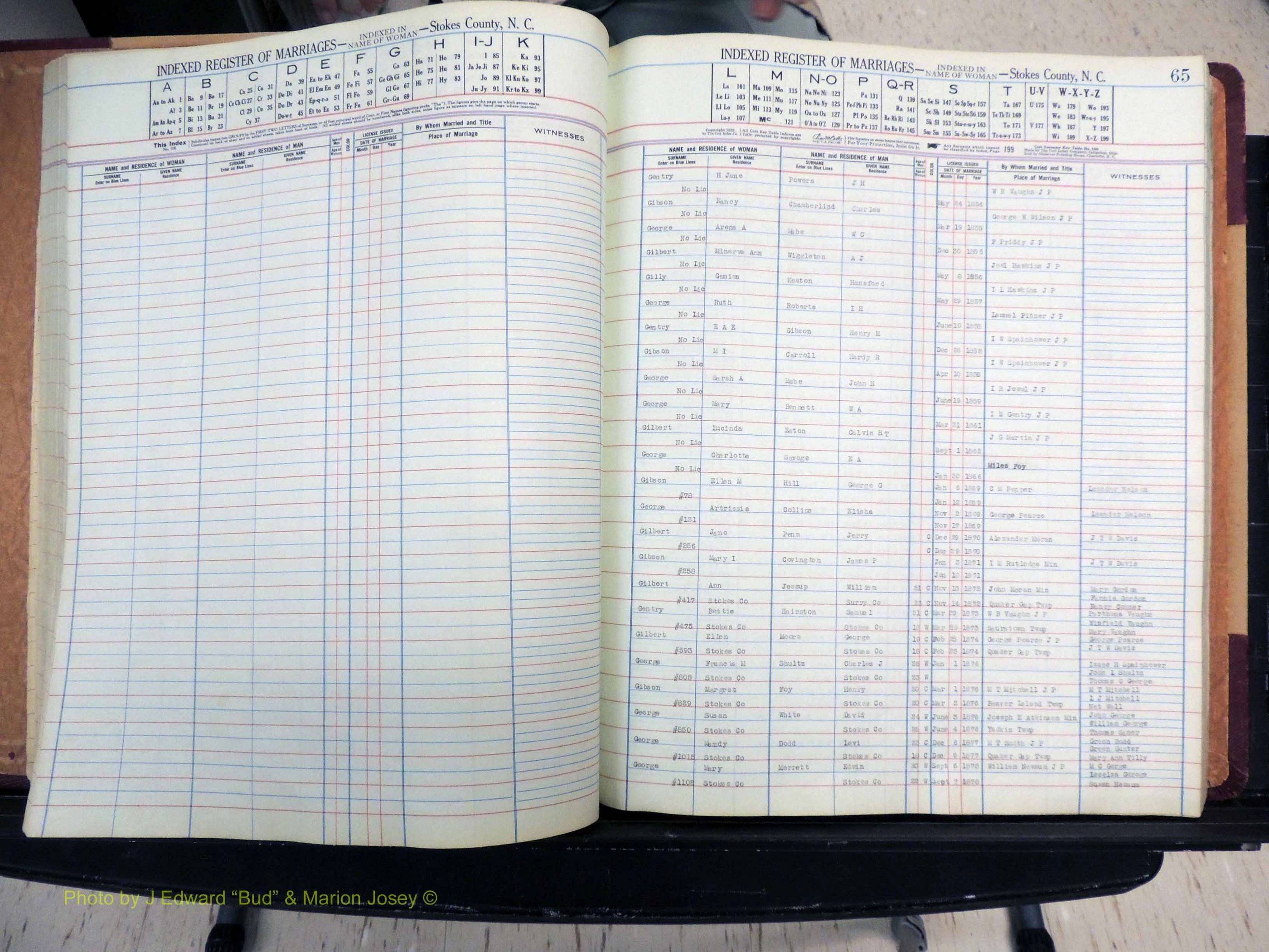 Stokes Co, NC, Marriages, Female Index, A-Z, 1851-1956 (187).JPG
