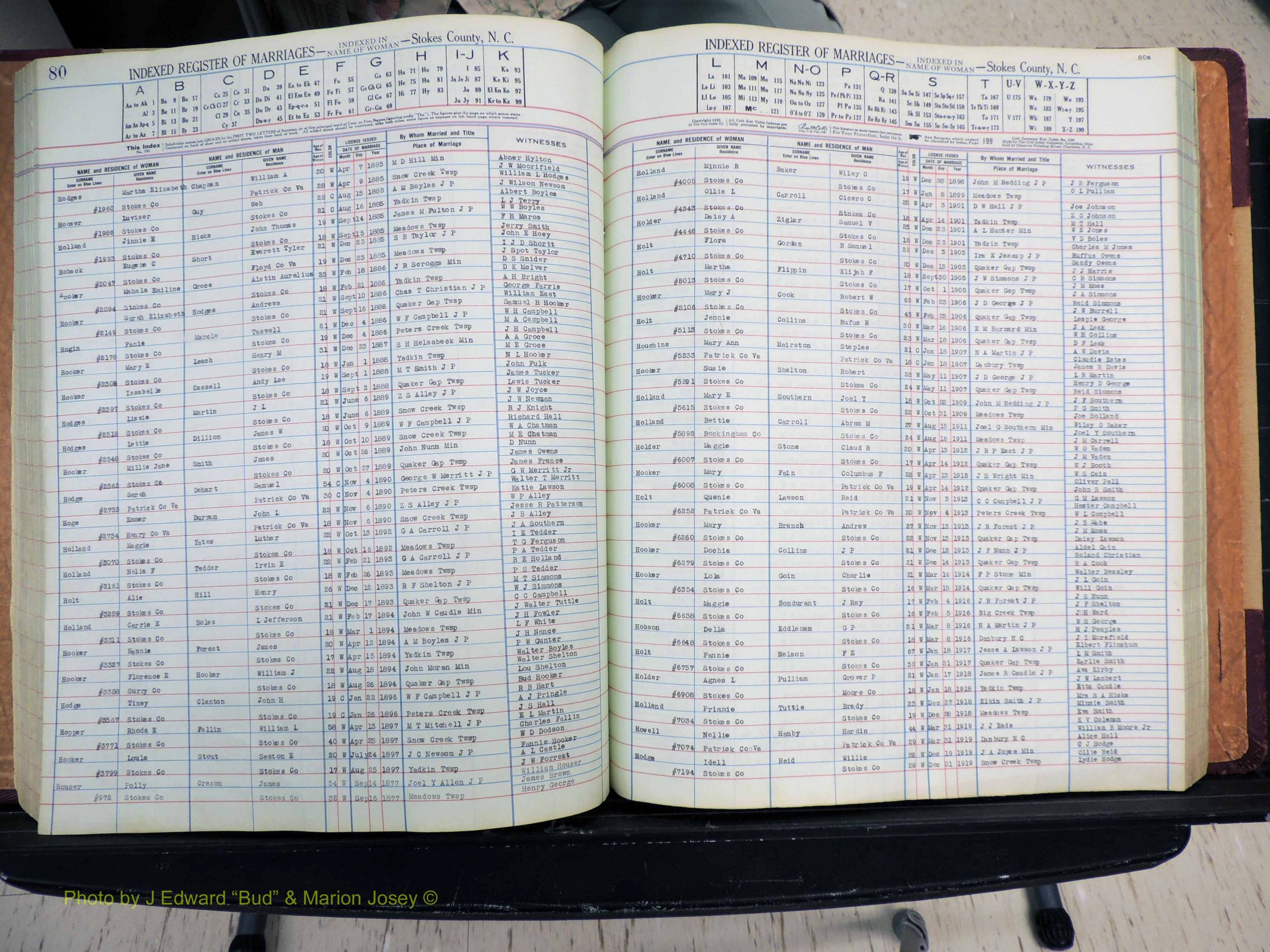 Stokes Co, NC, Marriages, Female Index, A-Z, 1851-1956 (216).JPG