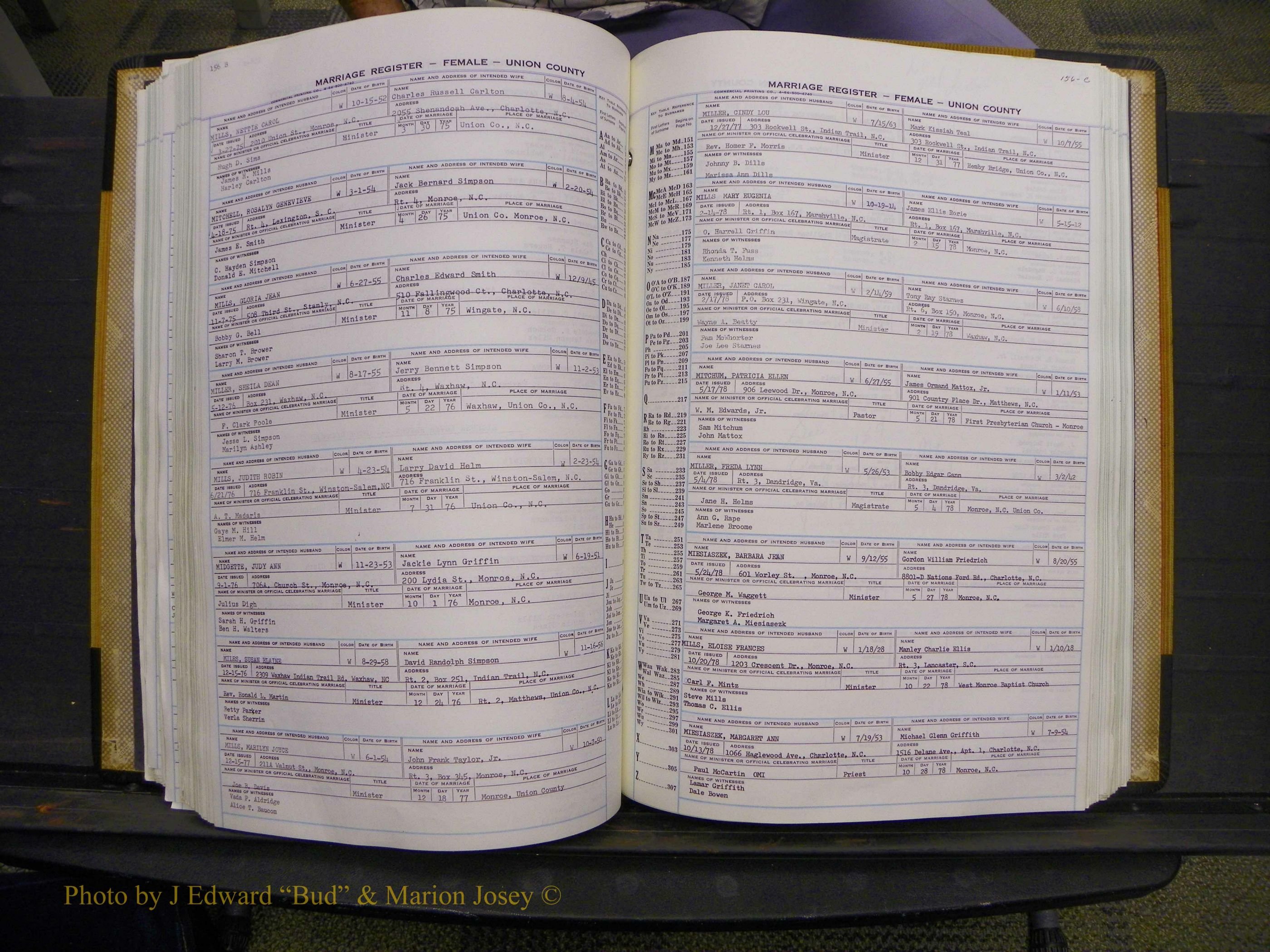 Union Co, NC Marriages Female Index, A-Z, 1966-1979 (187).JPG