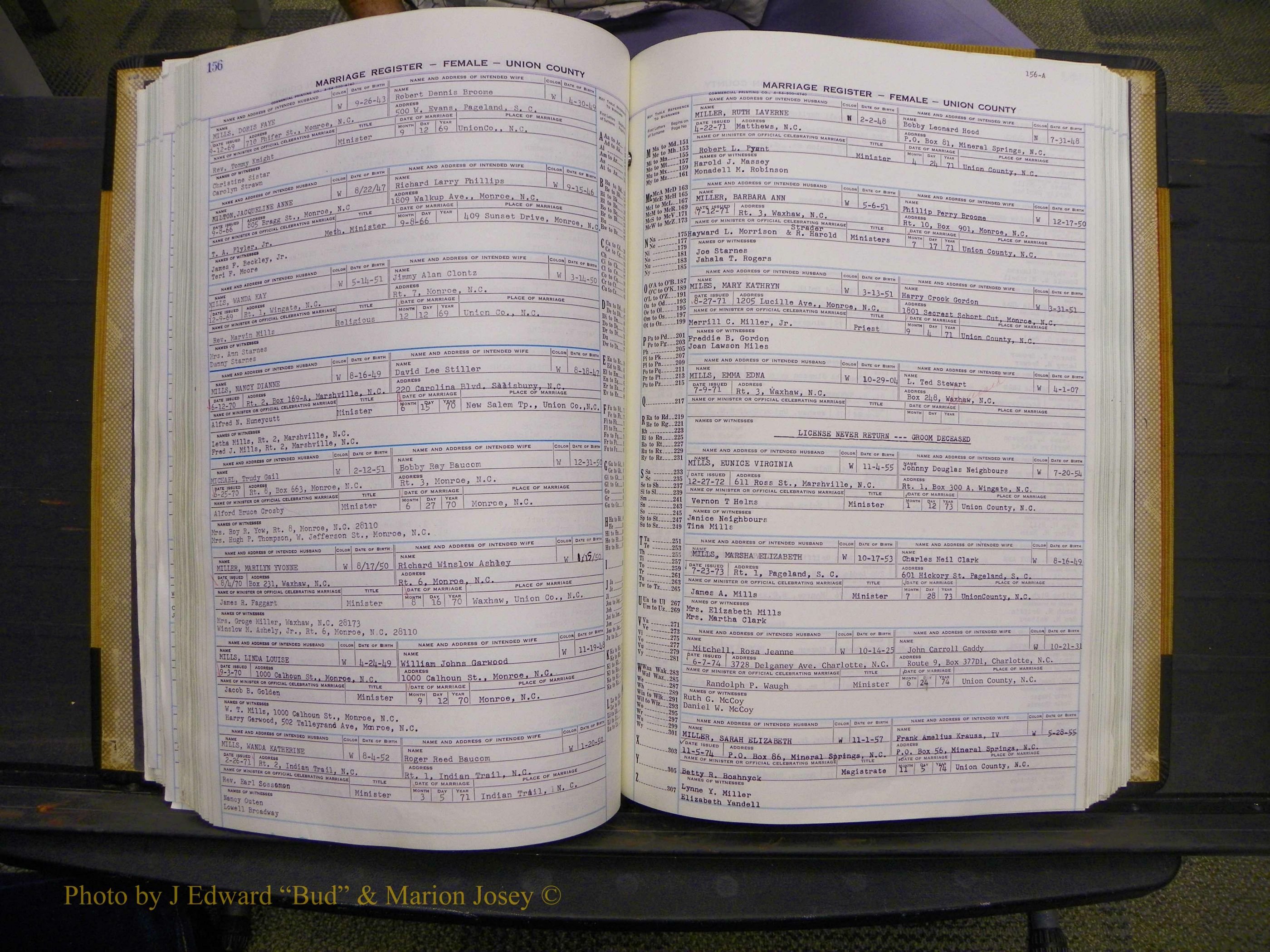 Union Co, NC Marriages Female Index, A-Z, 1966-1979 (188).JPG