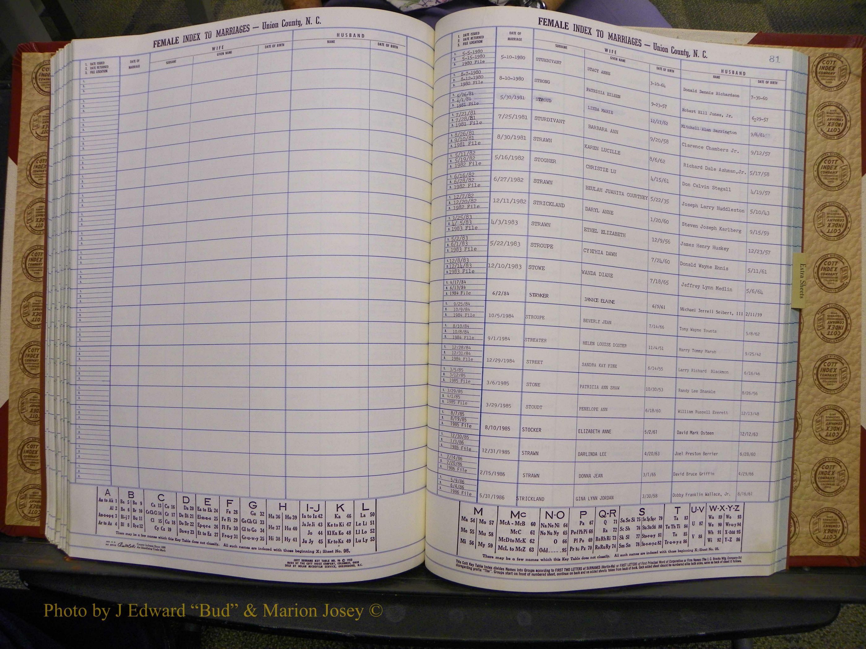 Union Co, NC Marriages Female Index, A-Z, 1980-1993 (178).JPG