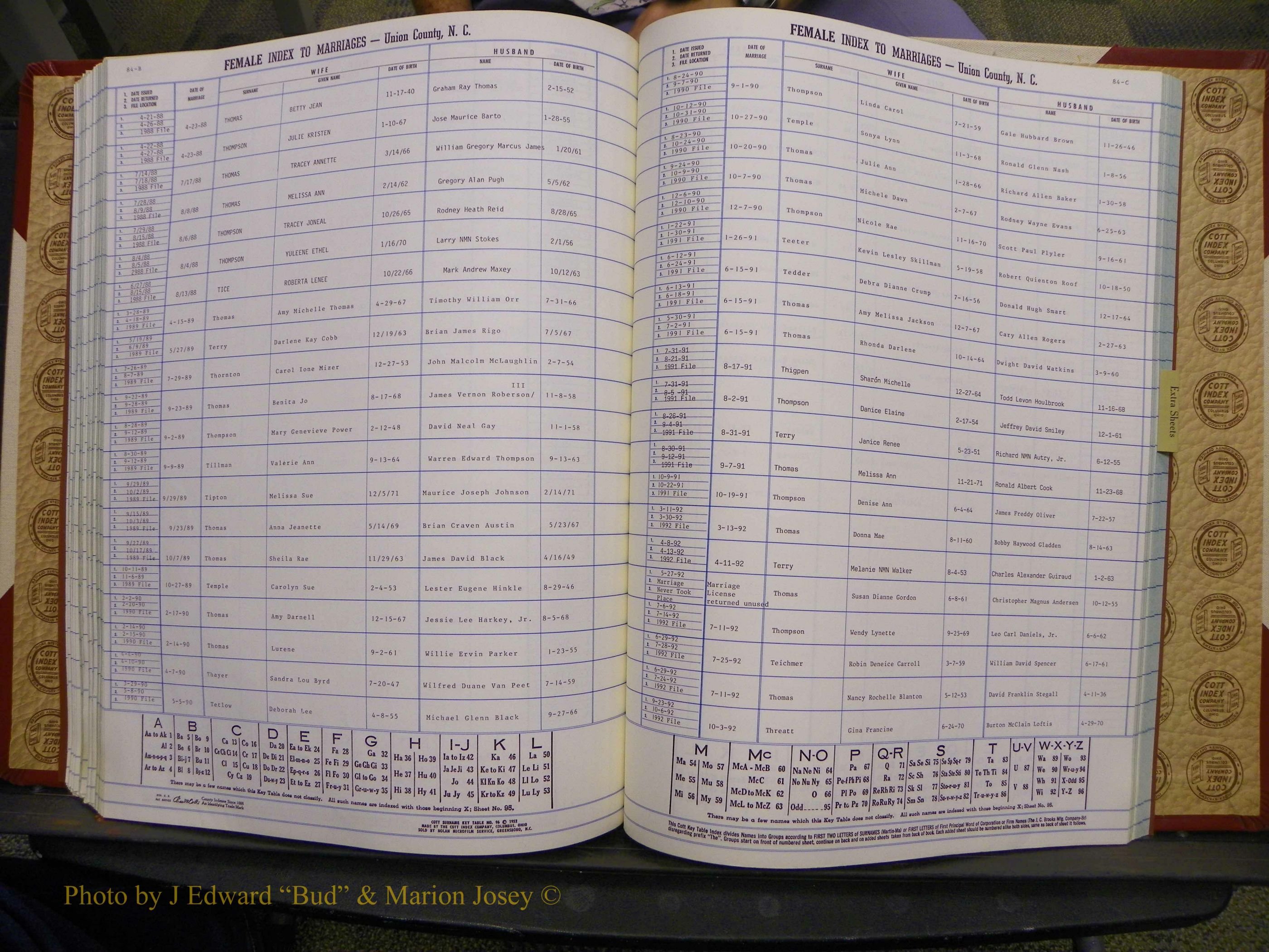 Union Co, NC Marriages Female Index, A-Z, 1980-1993 (185).JPG