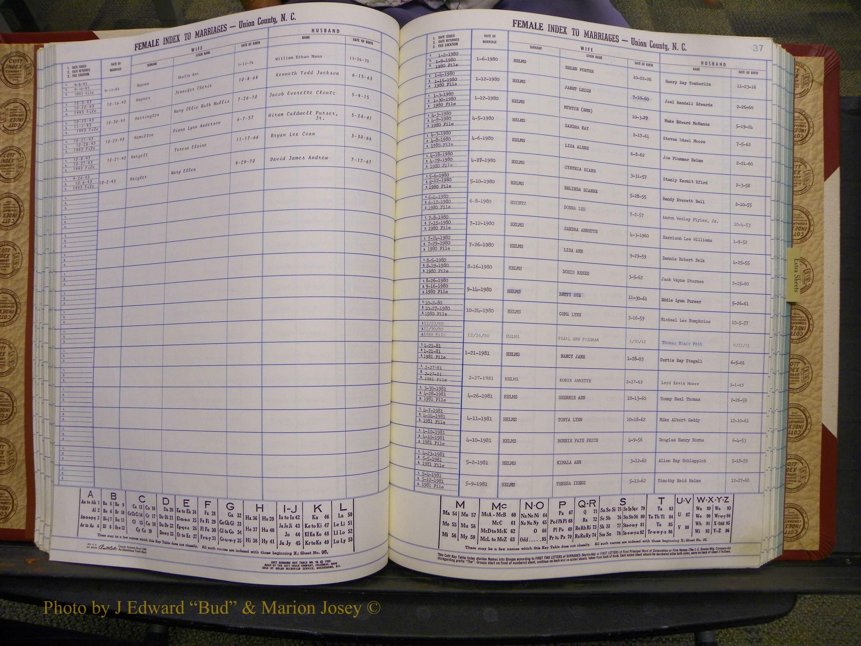 Union Co, NC Marriages Female Index, A-Z, 1980-1993 (80).JPG