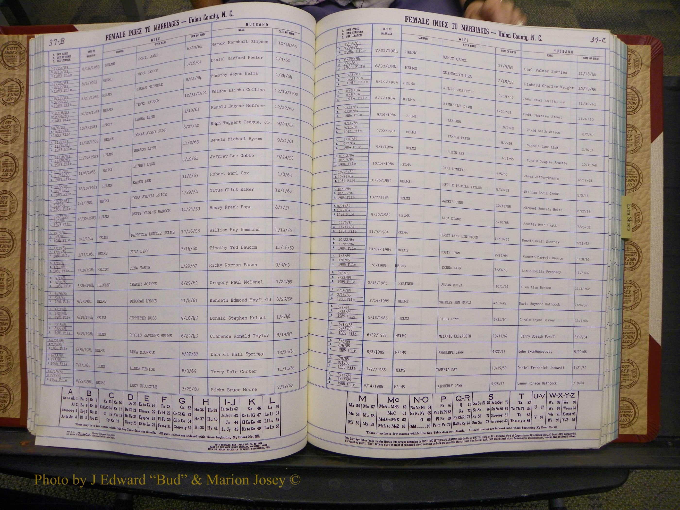 Union Co, NC Marriages Female Index, A-Z, 1980-1993 (83).JPG