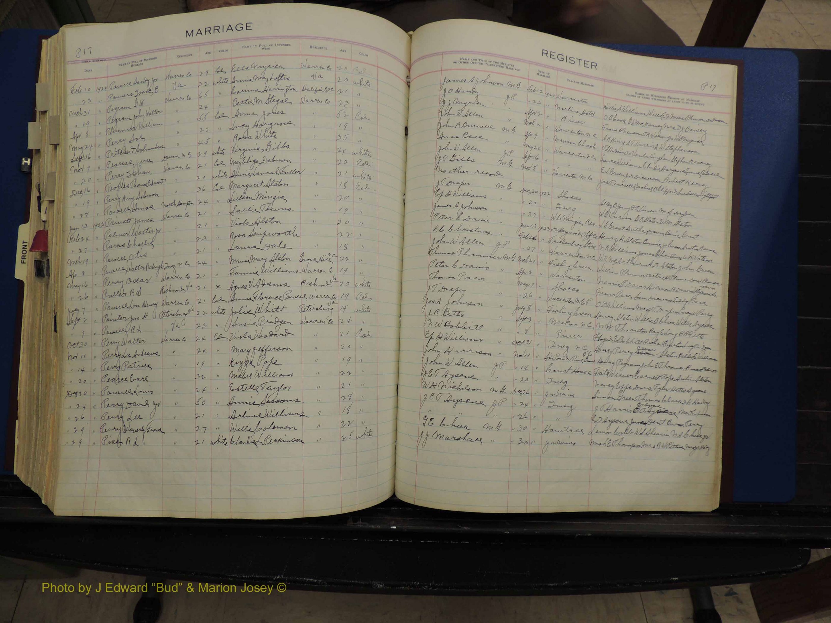 Warren Co, NC, Marriages, H-P, 1867-1978 (332).JPG