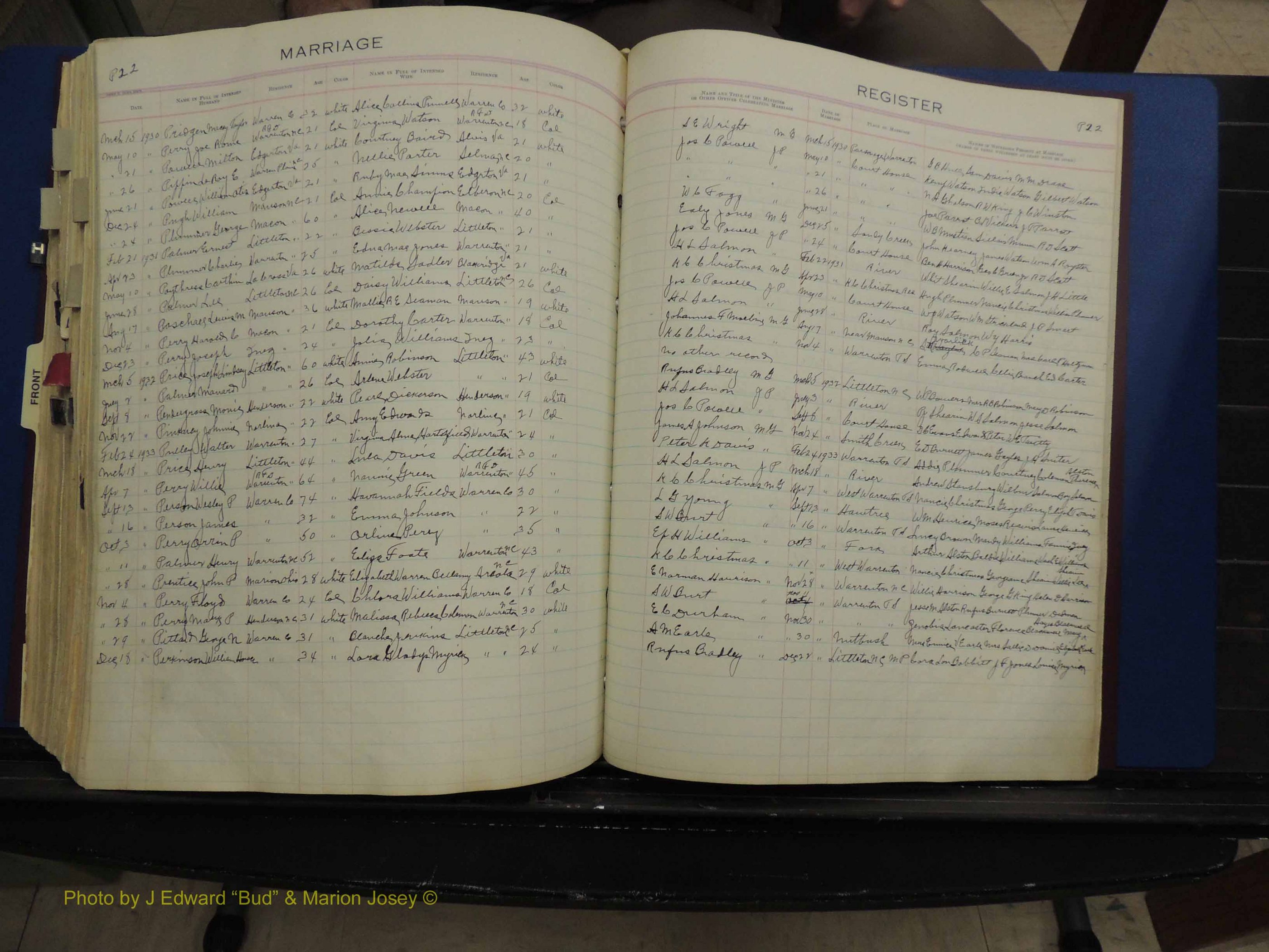 Warren Co, NC, Marriages, H-P, 1867-1978 (336).JPG