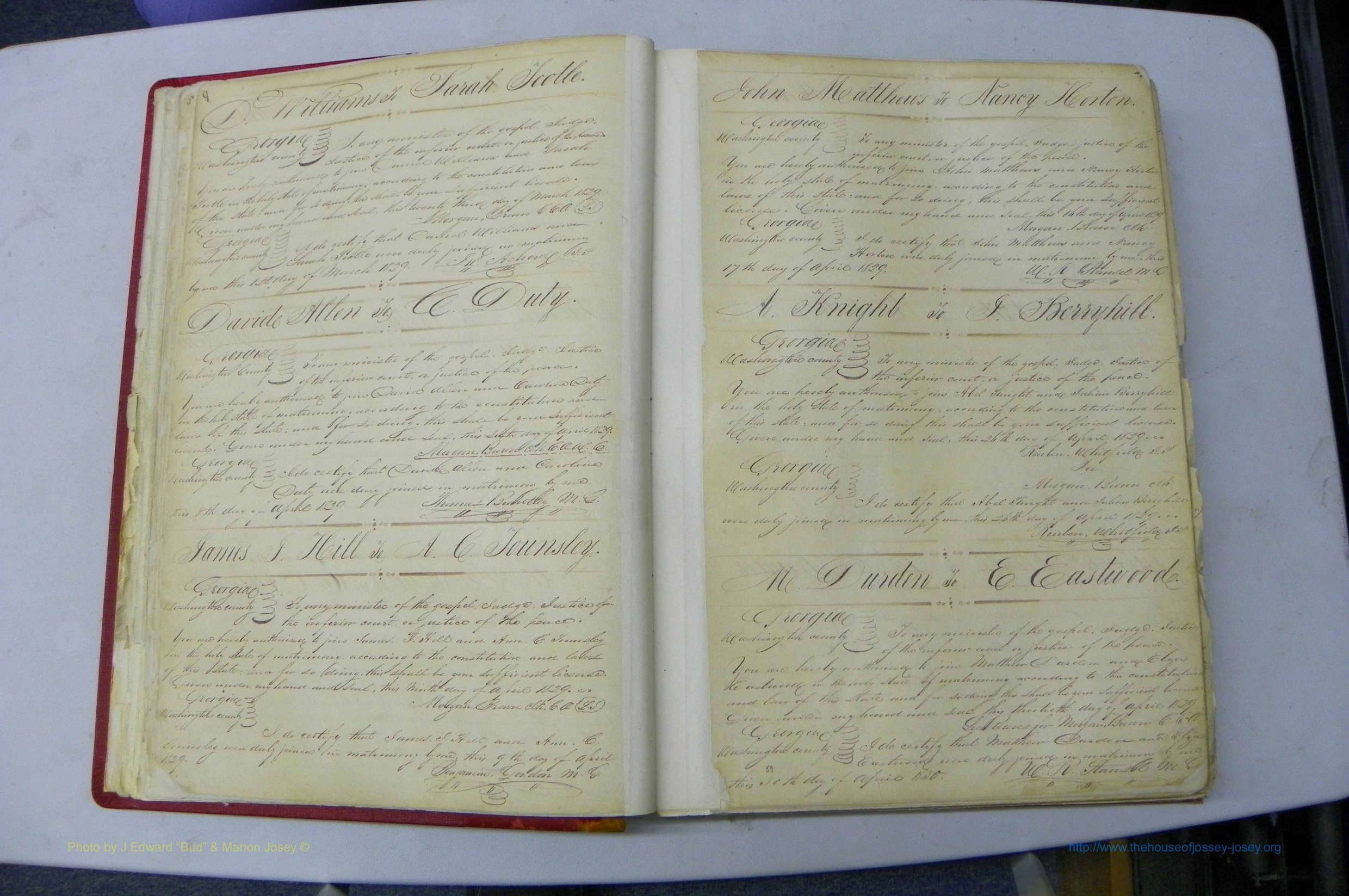 Was GA, Marriages Book A, 1828 - 1852, P 009-010.JPG