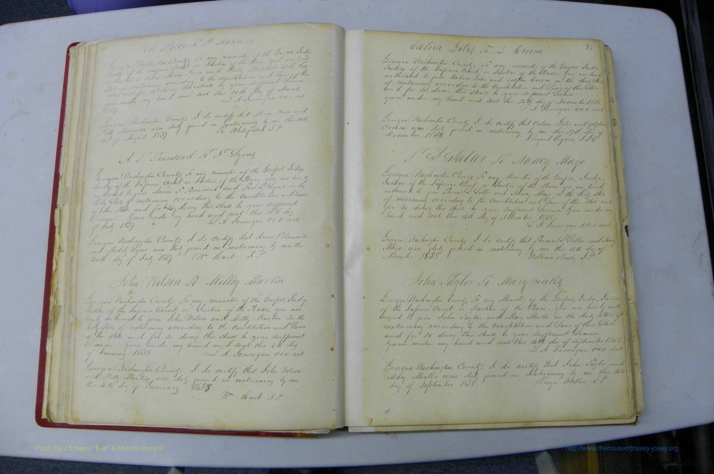 Was GA, Marriages Book A, 1828 - 1852, P 083-084.JPG