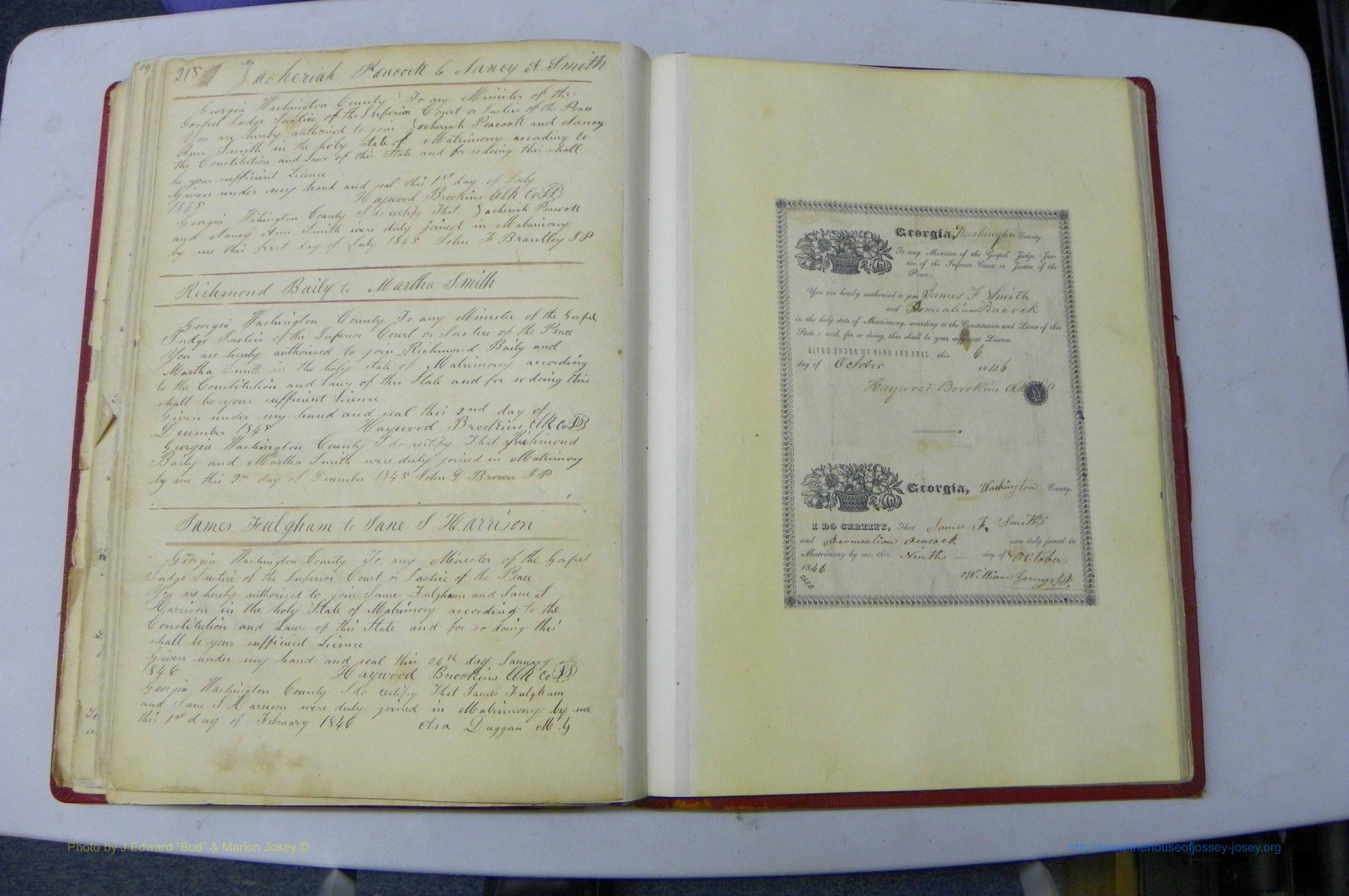 Was GA, Marriages Book A, 1828 - 1852, P 215.JPG