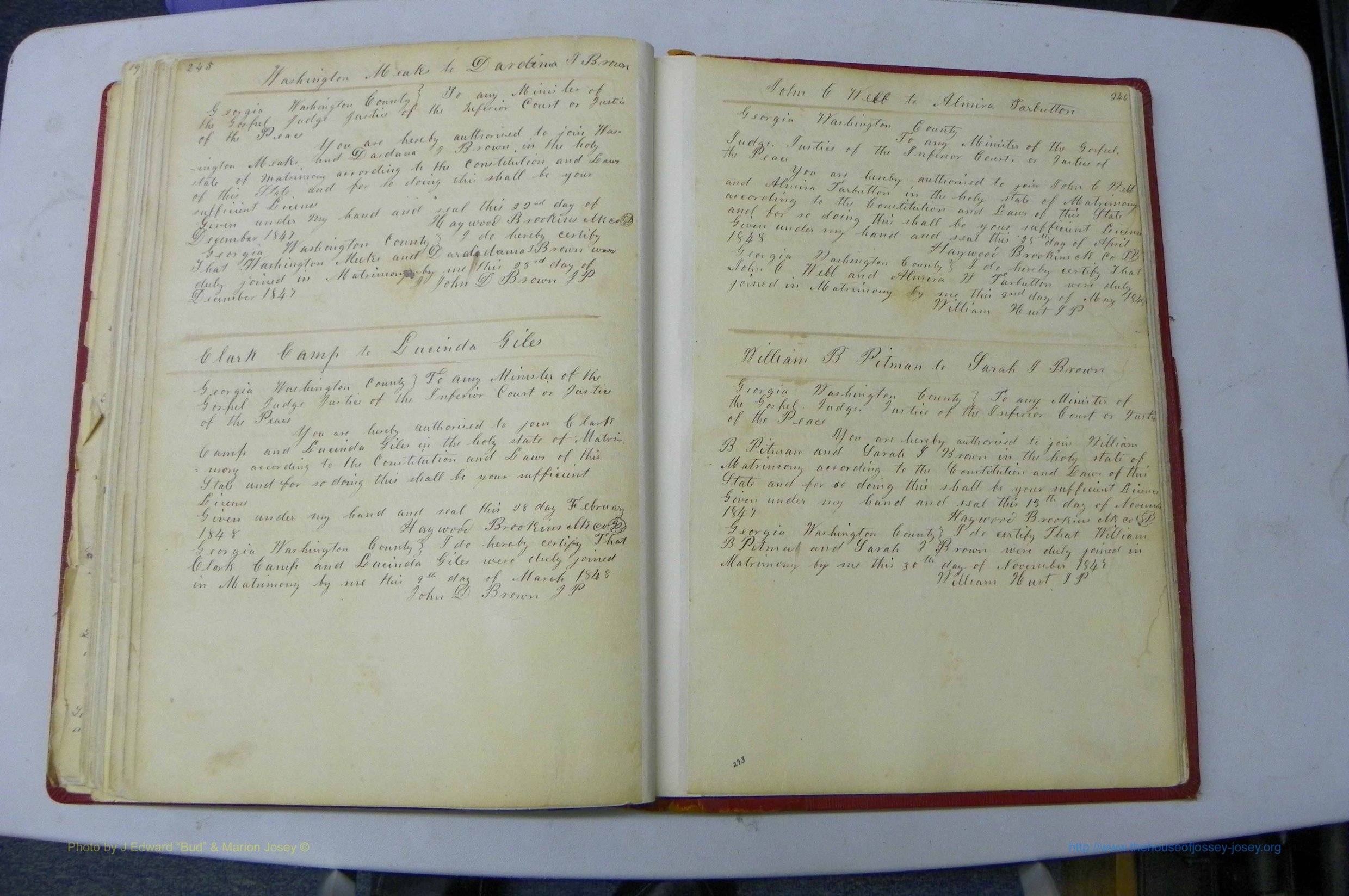 Was GA, Marriages Book A, 1828 - 1852, P 245-246.JPG
