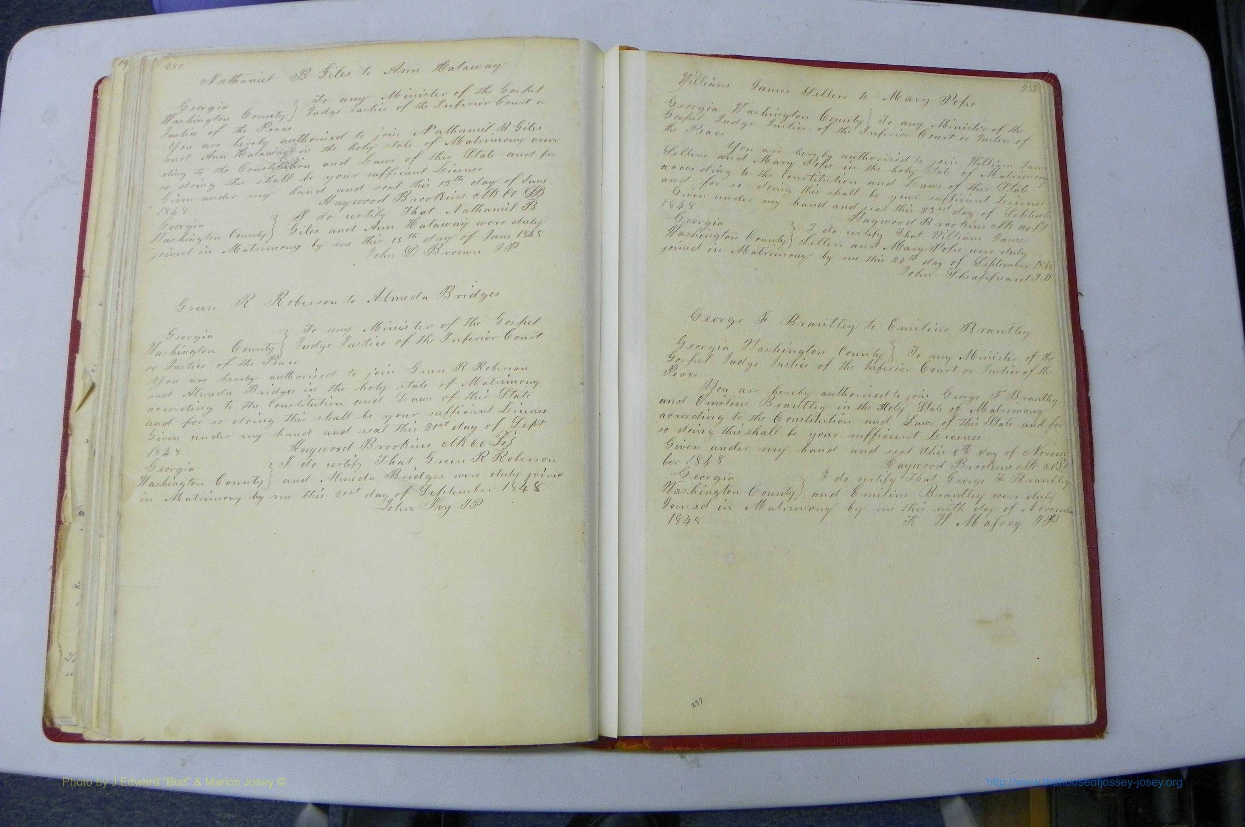 Was GA, Marriages Book A, 1828 - 1852, P 251-252.JPG