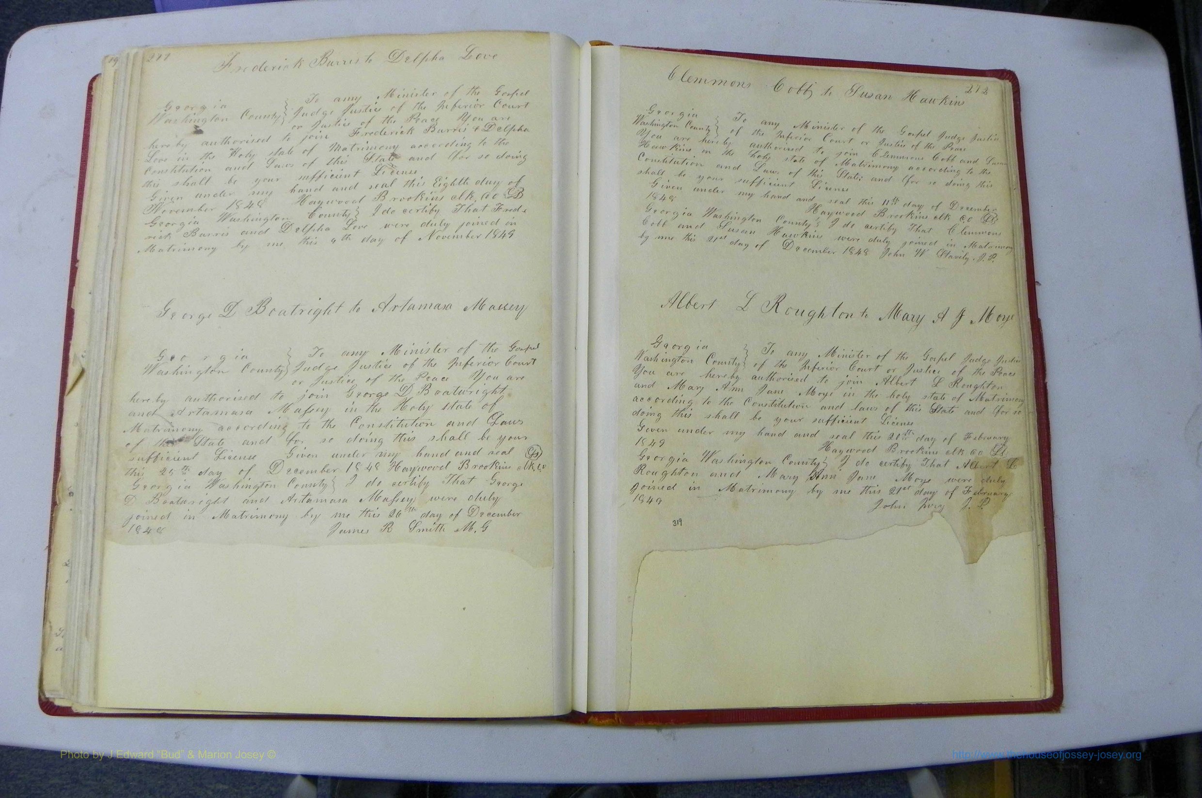 Was GA, Marriages Book A, 1828 - 1852, P 271-272.JPG