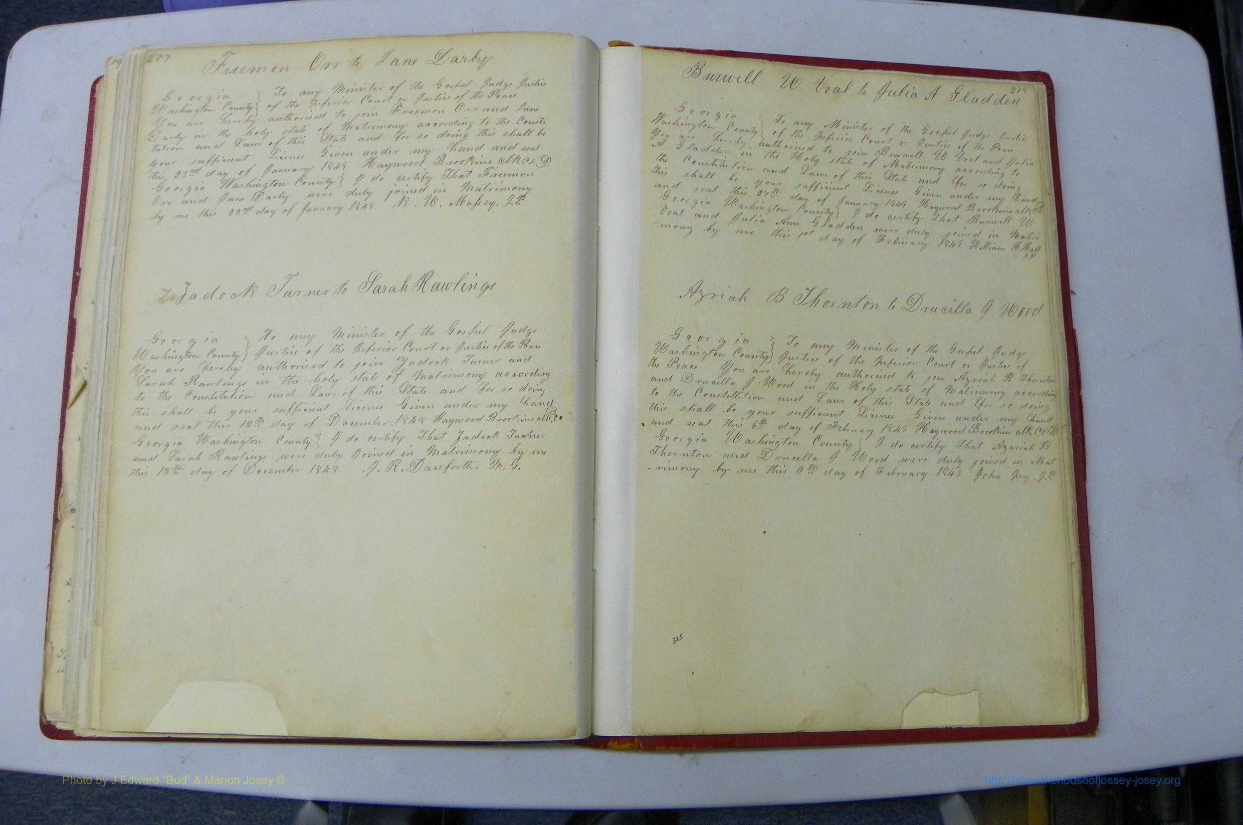 Was GA, Marriages Book A, 1828 - 1852, P 277-278.JPG