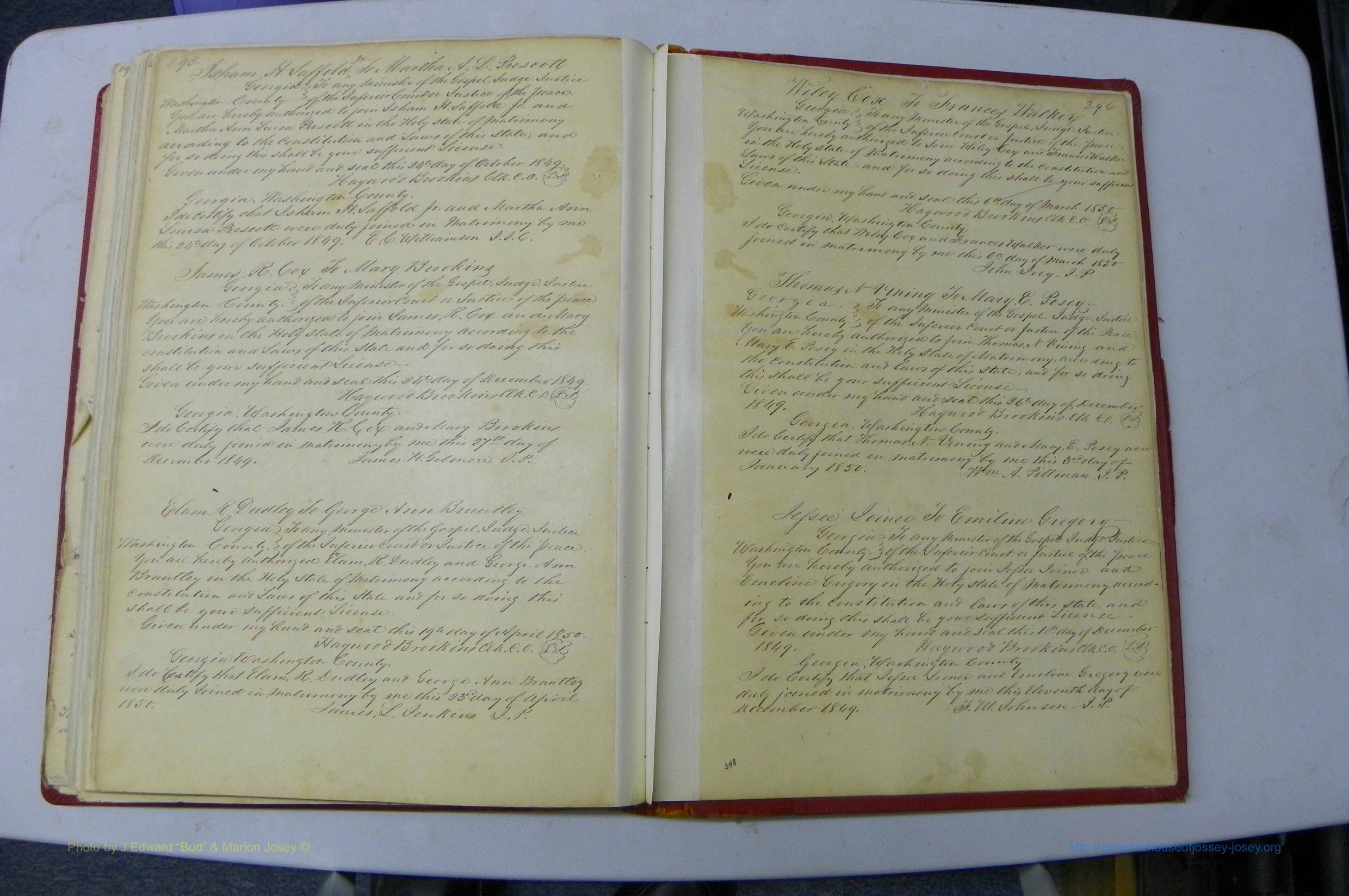 Was GA, Marriages Book A, 1828 - 1852, P 295-296.JPG