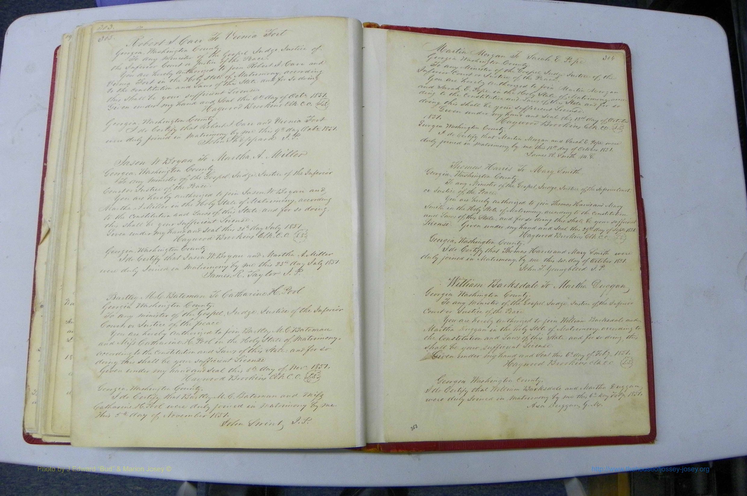 Was GA, Marriages Book A, 1828 - 1852, P 305-306.JPG