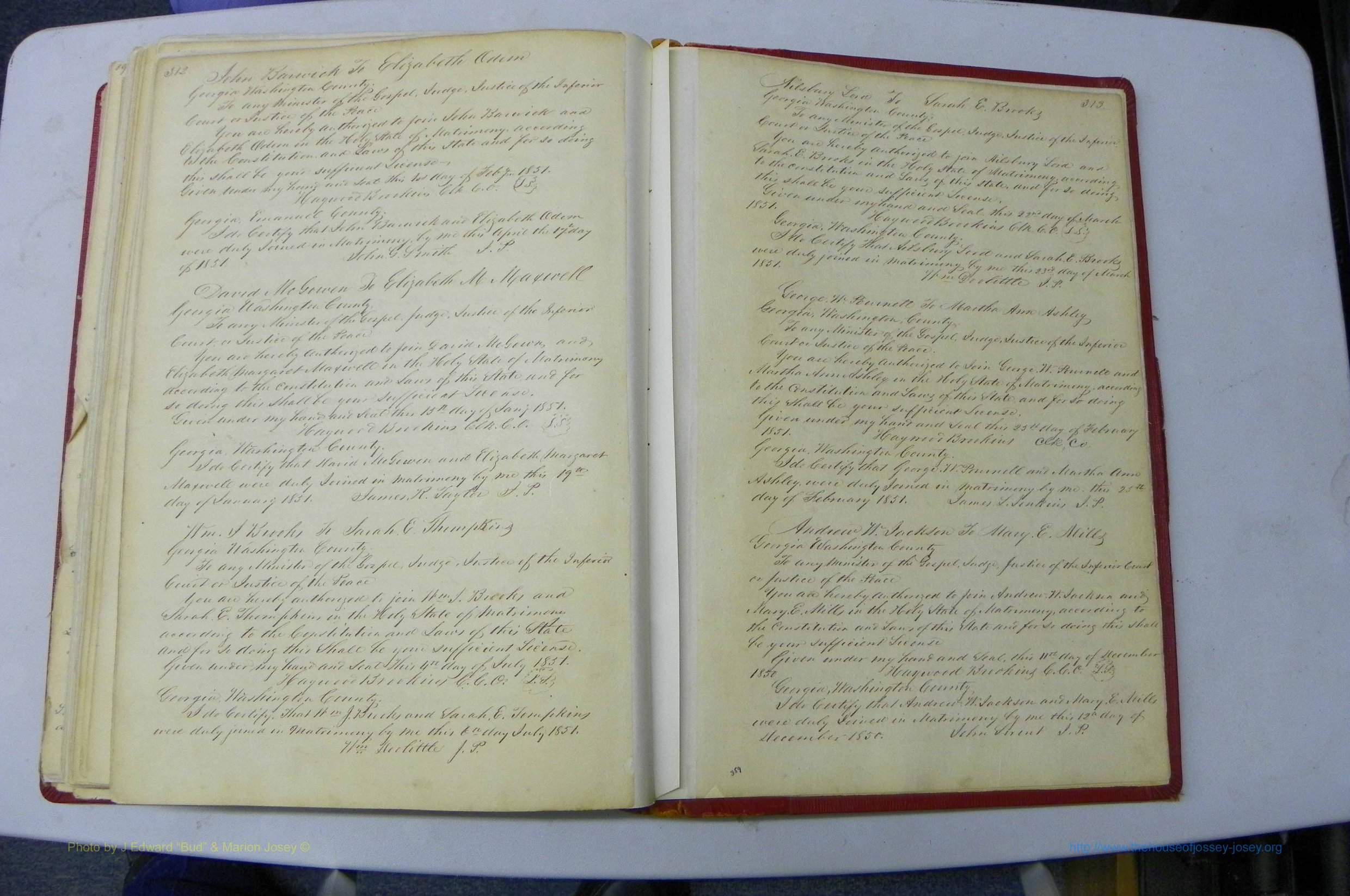 Was GA, Marriages Book A, 1828 - 1852, P 312-313.JPG