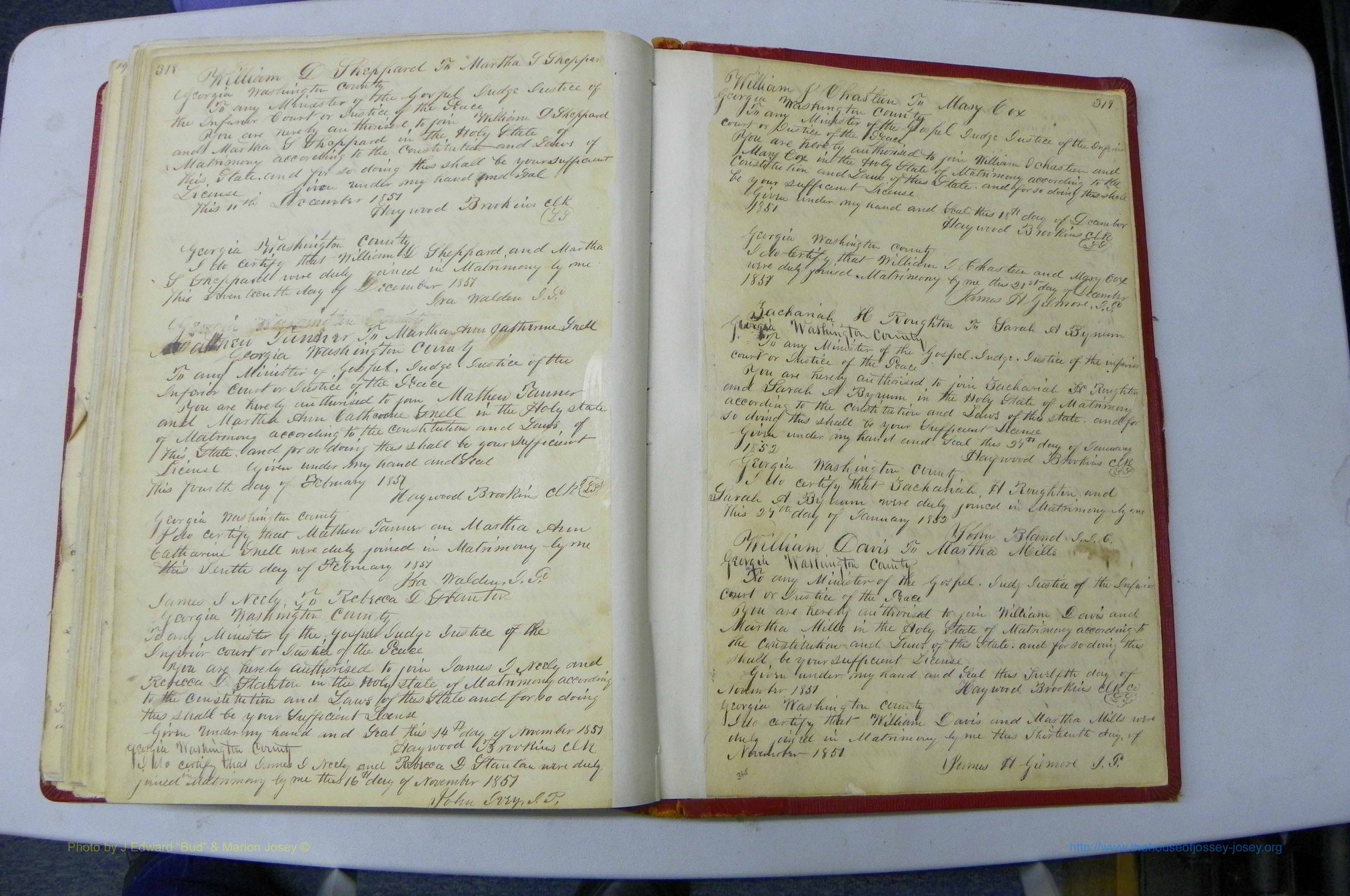 Was GA, Marriages Book A, 1828 - 1852, P 318-319.JPG