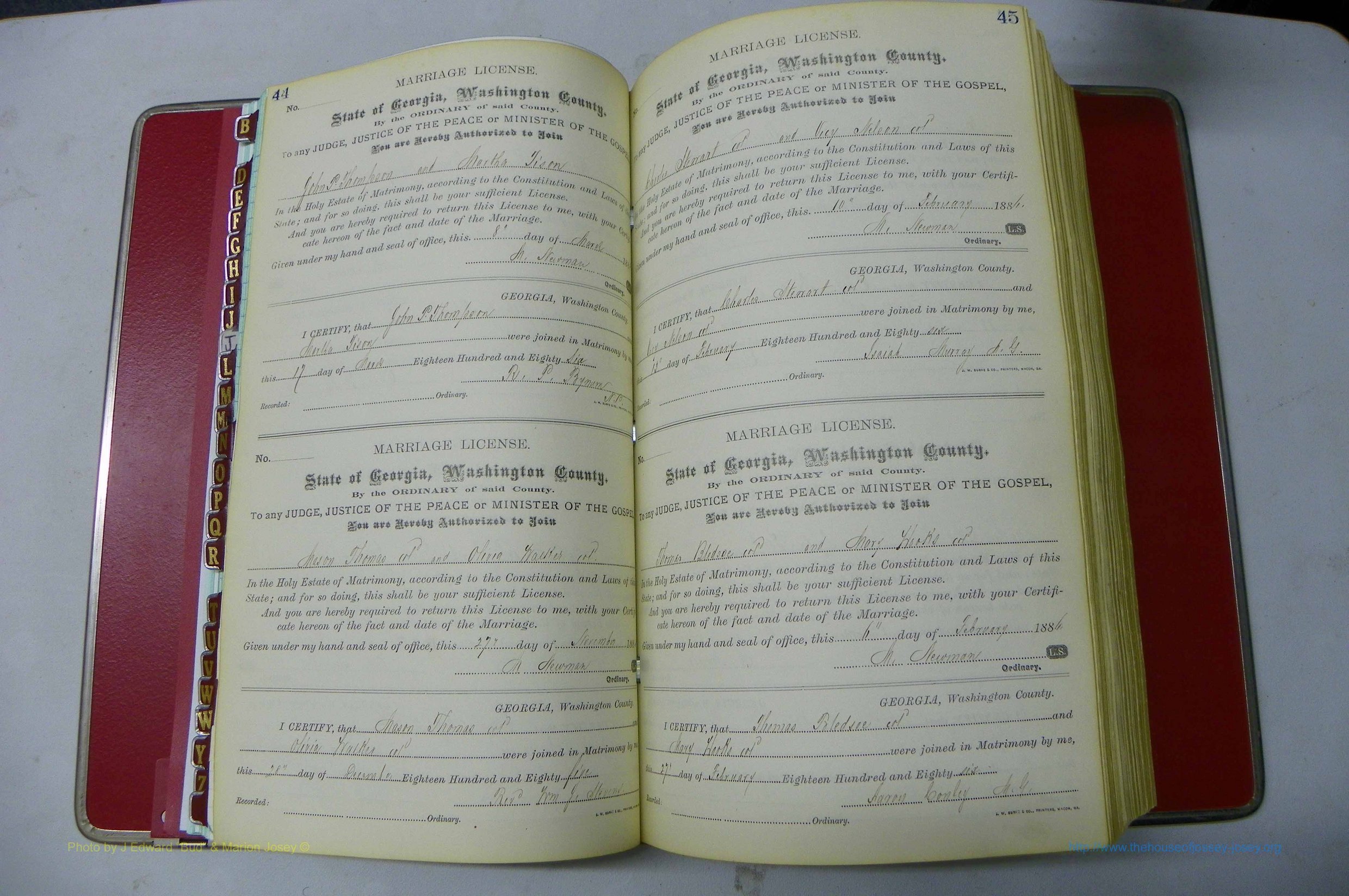 Was GA, Marriages Book F, 1885 - 1890, P 044-045.JPG