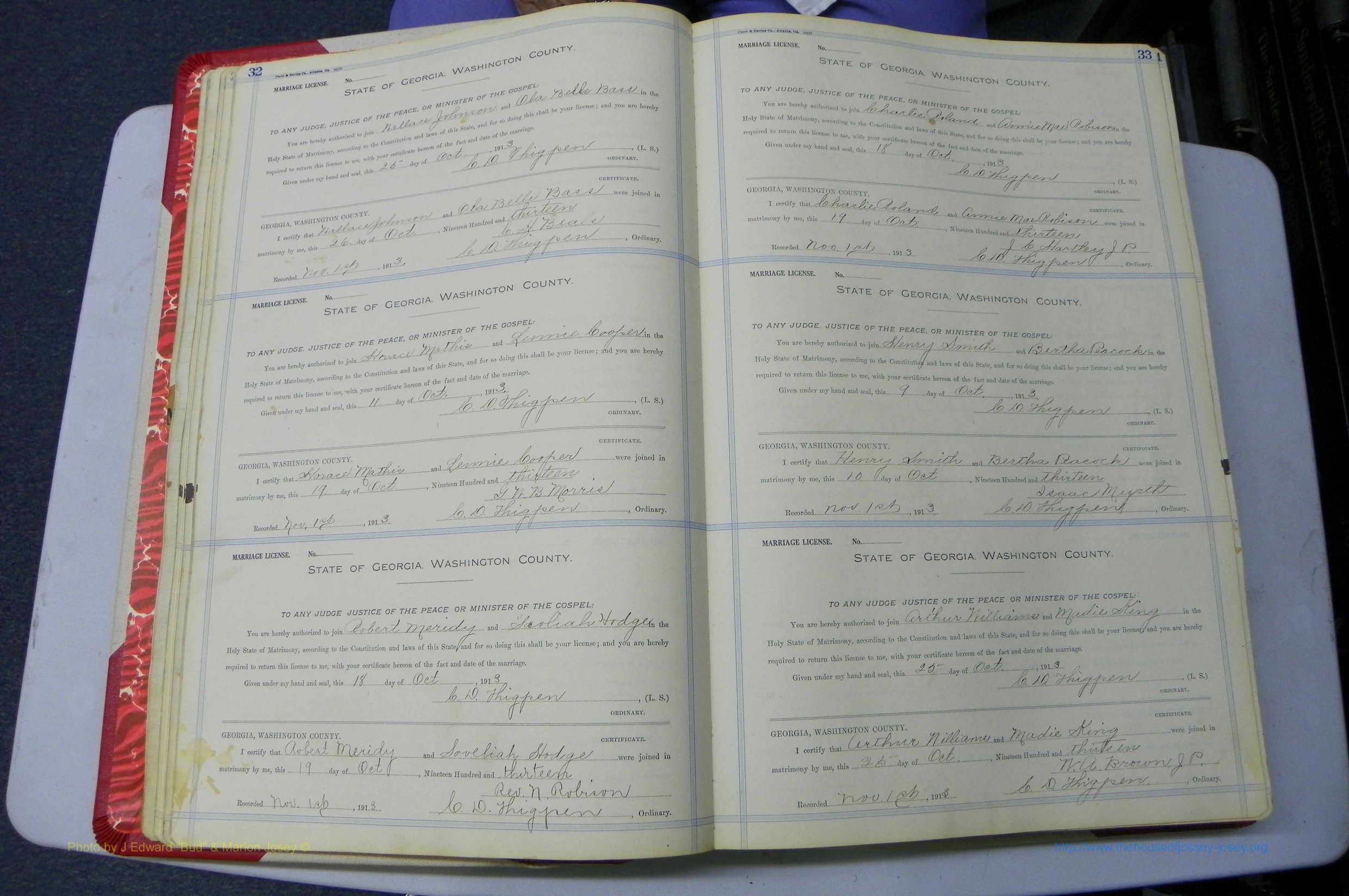 Was GA, Marriages Book L, 1913 - 1917, P 032-033.JPG