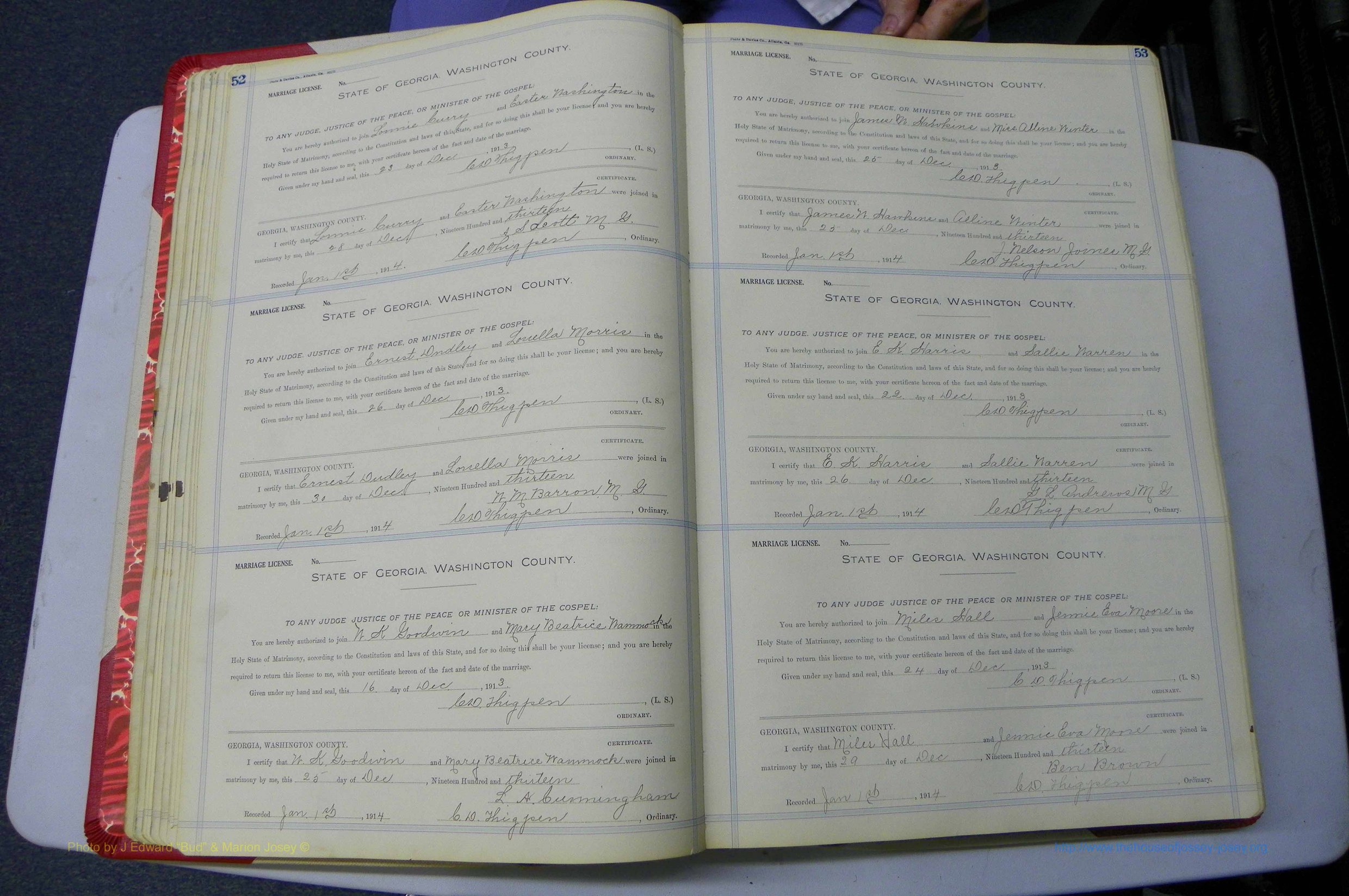 Was GA, Marriages Book L, 1913 - 1917, P 052-053.JPG