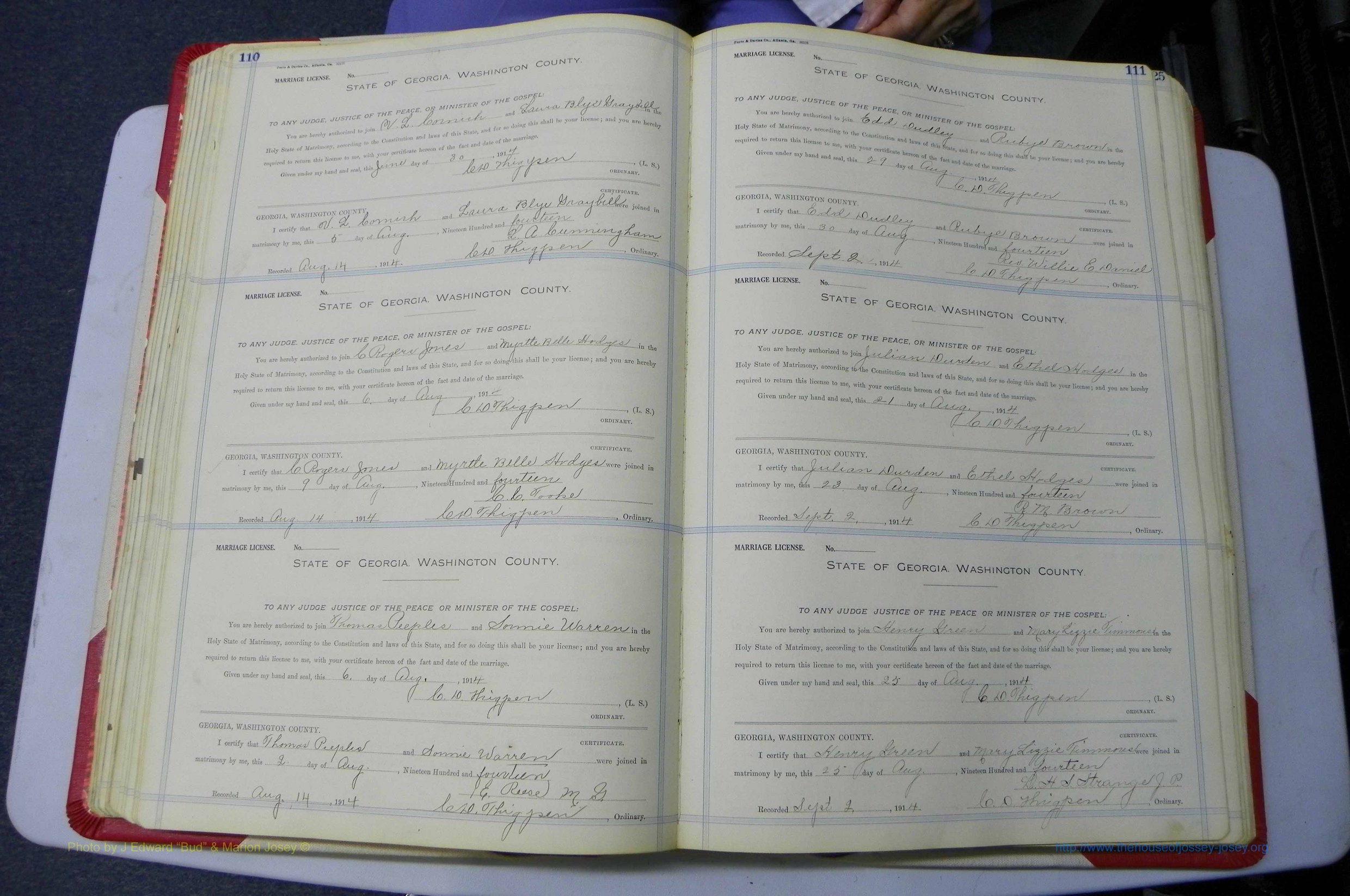 Was GA, Marriages Book L, 1913 - 1917, P 110-111.JPG