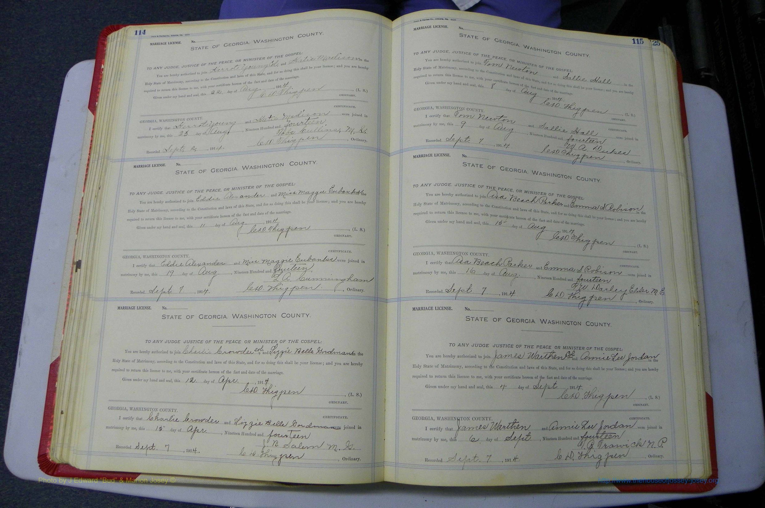 Was GA, Marriages Book L, 1913 - 1917, P 114-115.JPG