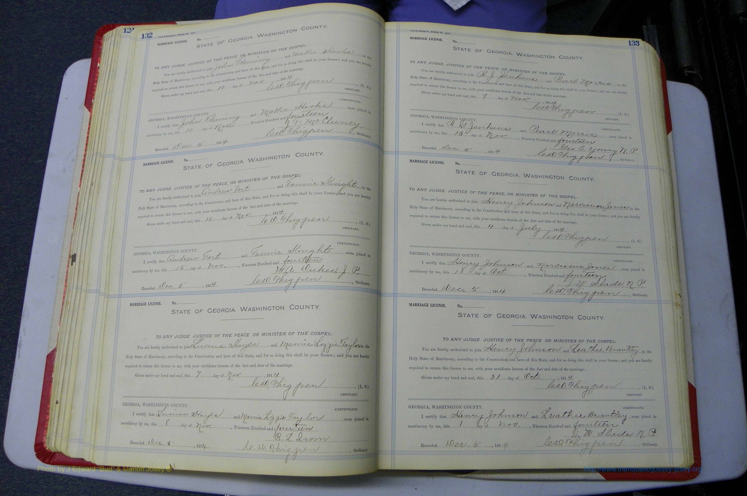 Was GA, Marriages Book L, 1913 - 1917, P 132-133.JPG