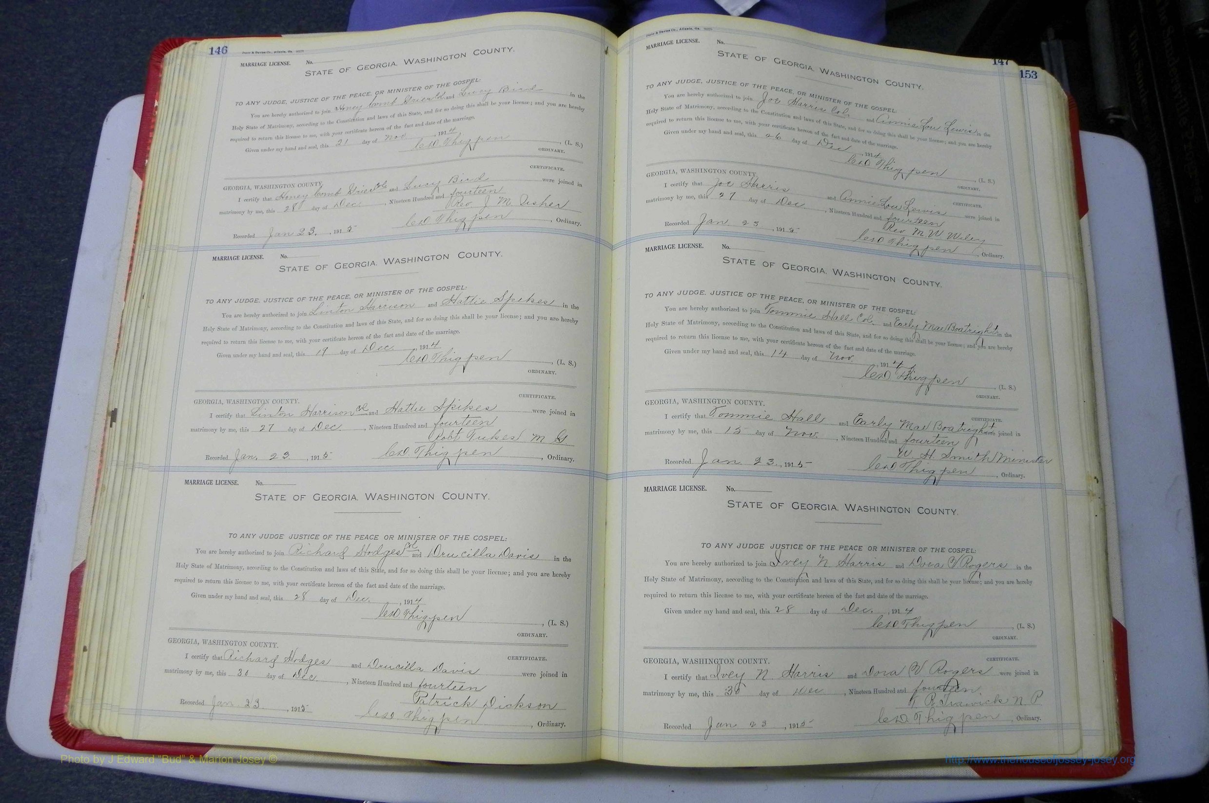 Was GA, Marriages Book L, 1913 - 1917, P 146-147.JPG