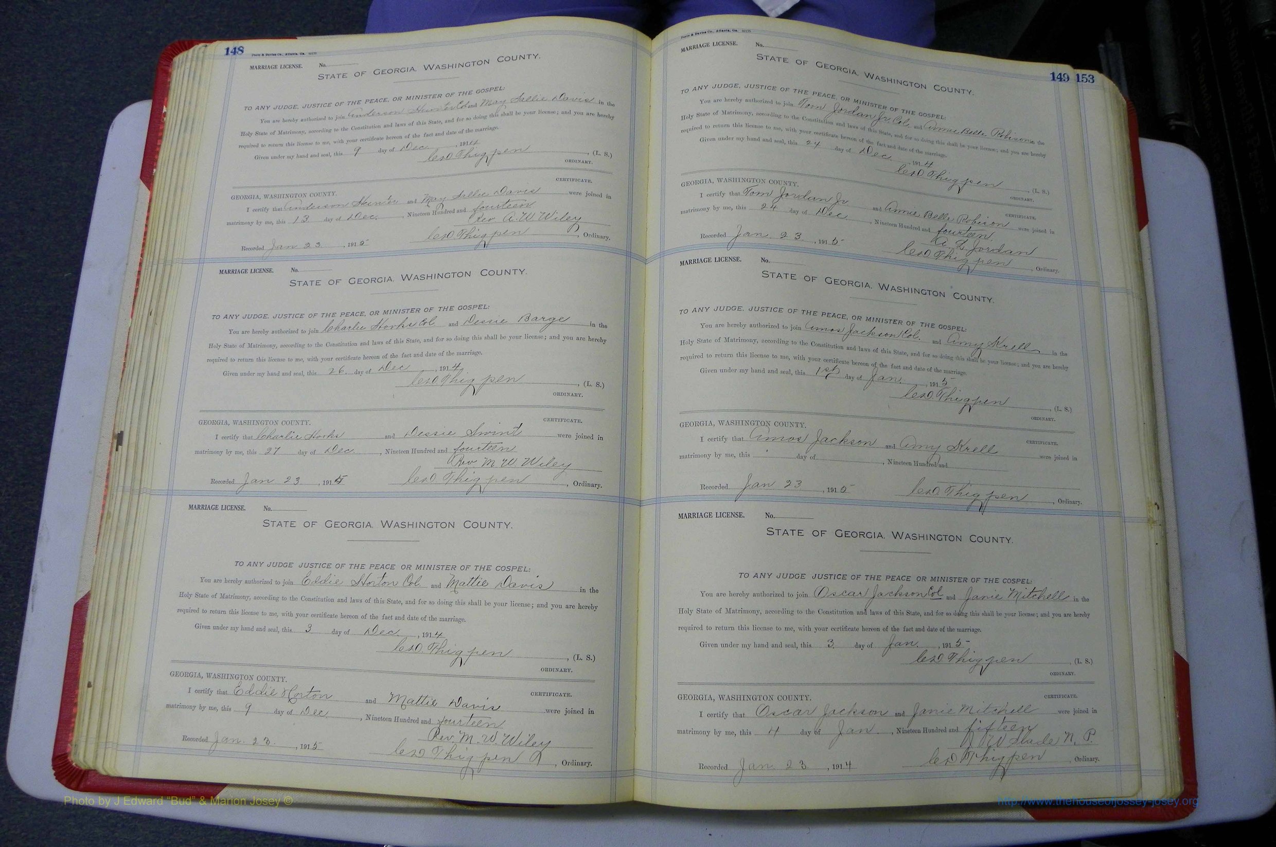 Was GA, Marriages Book L, 1913 - 1917, P 148-149.JPG
