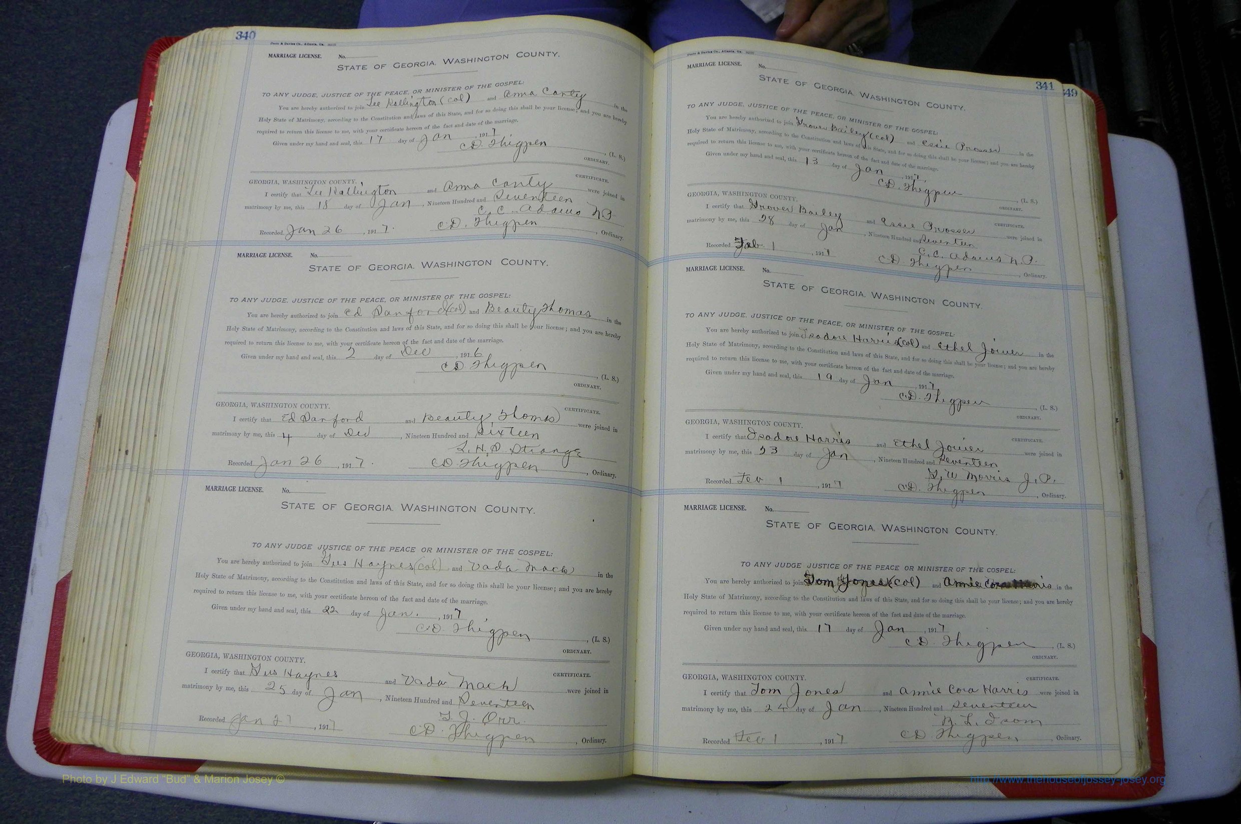 Was GA, Marriages Book L, 1913 - 1917, P 340-341.JPG