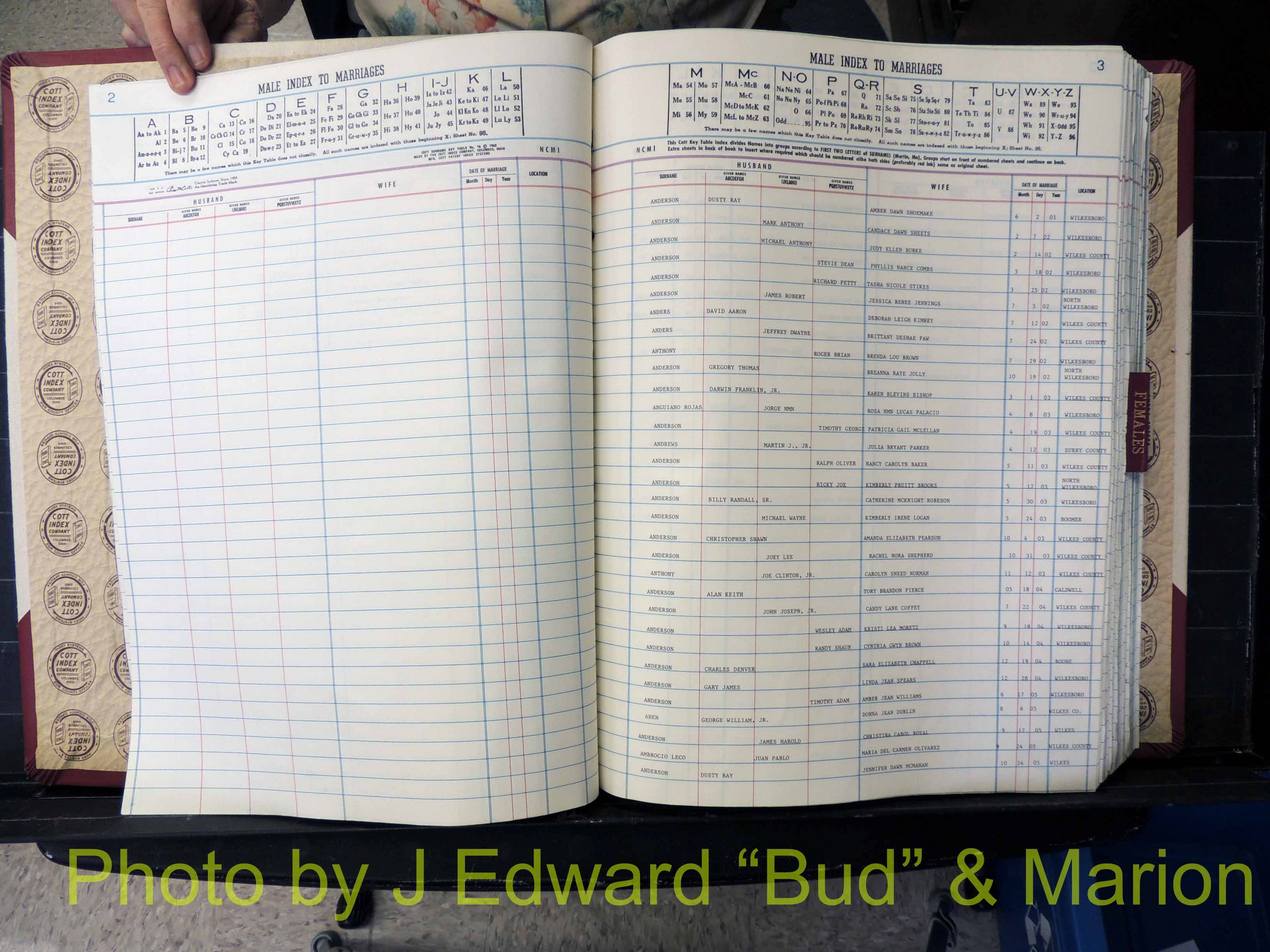 Wilkes Co, NC, Marriage Book 11, 2000-2006 (103).JPG