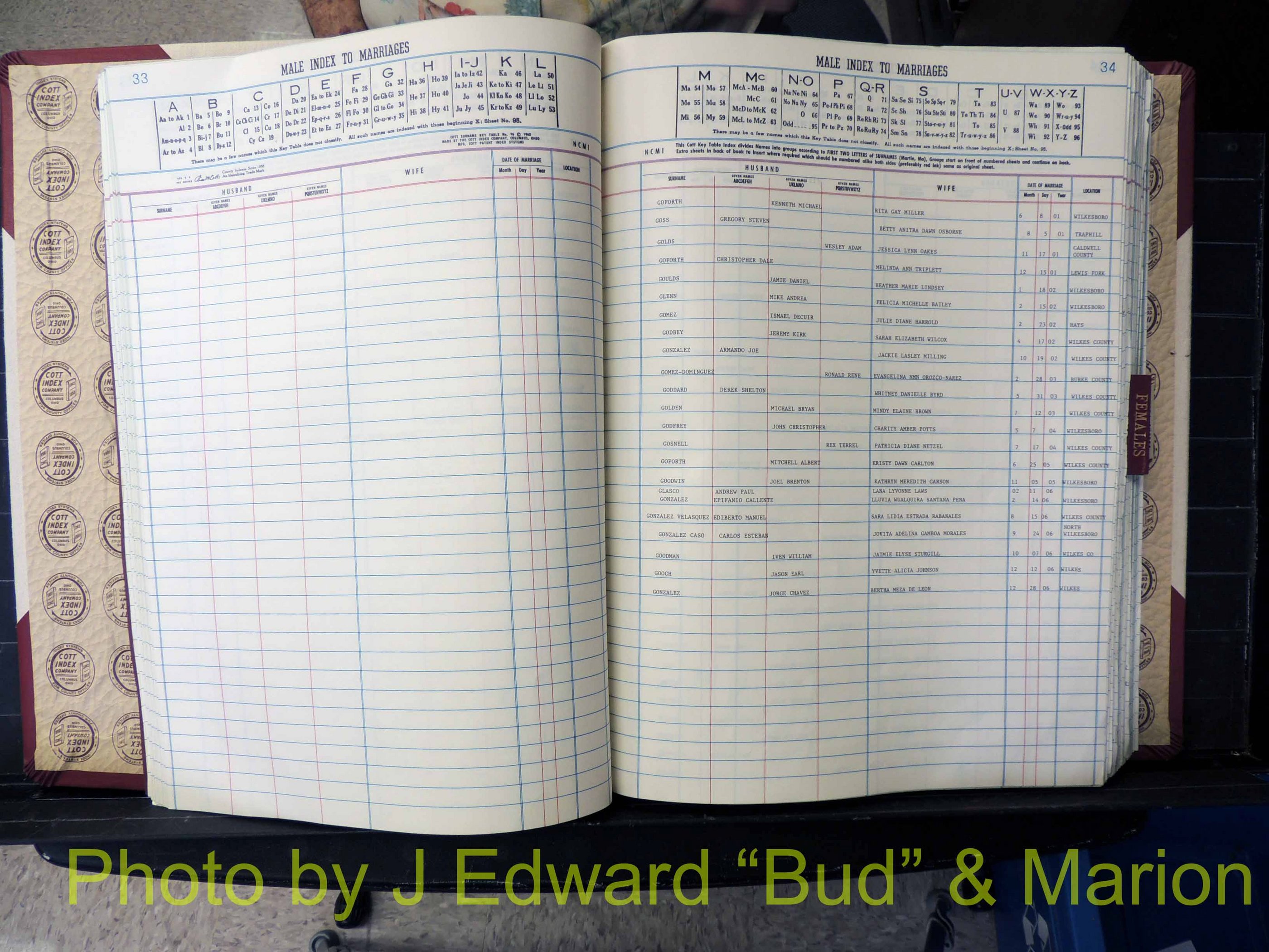 Wilkes Co, NC, Marriage Book 11, 2000-2006 (135).JPG