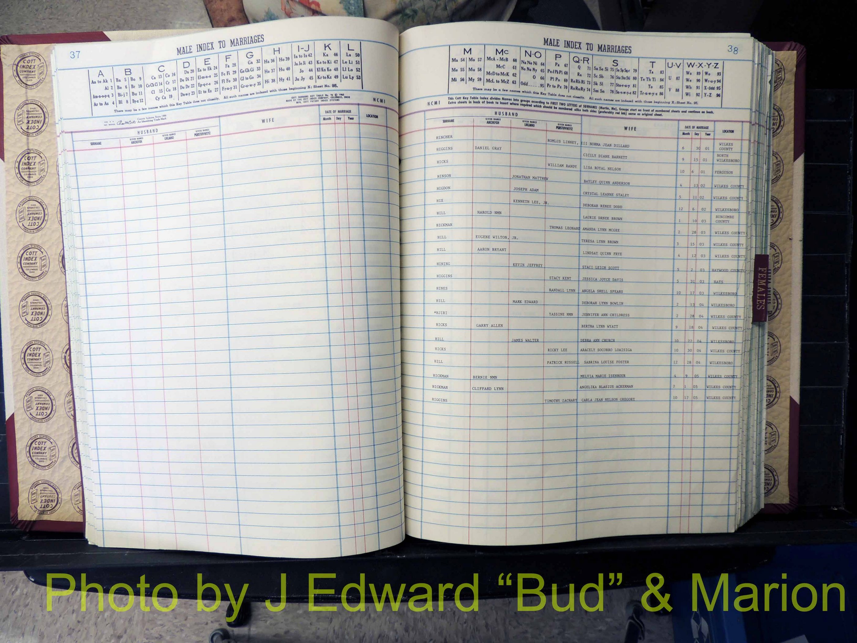 Wilkes Co, NC, Marriage Book 11, 2000-2006 (140).JPG