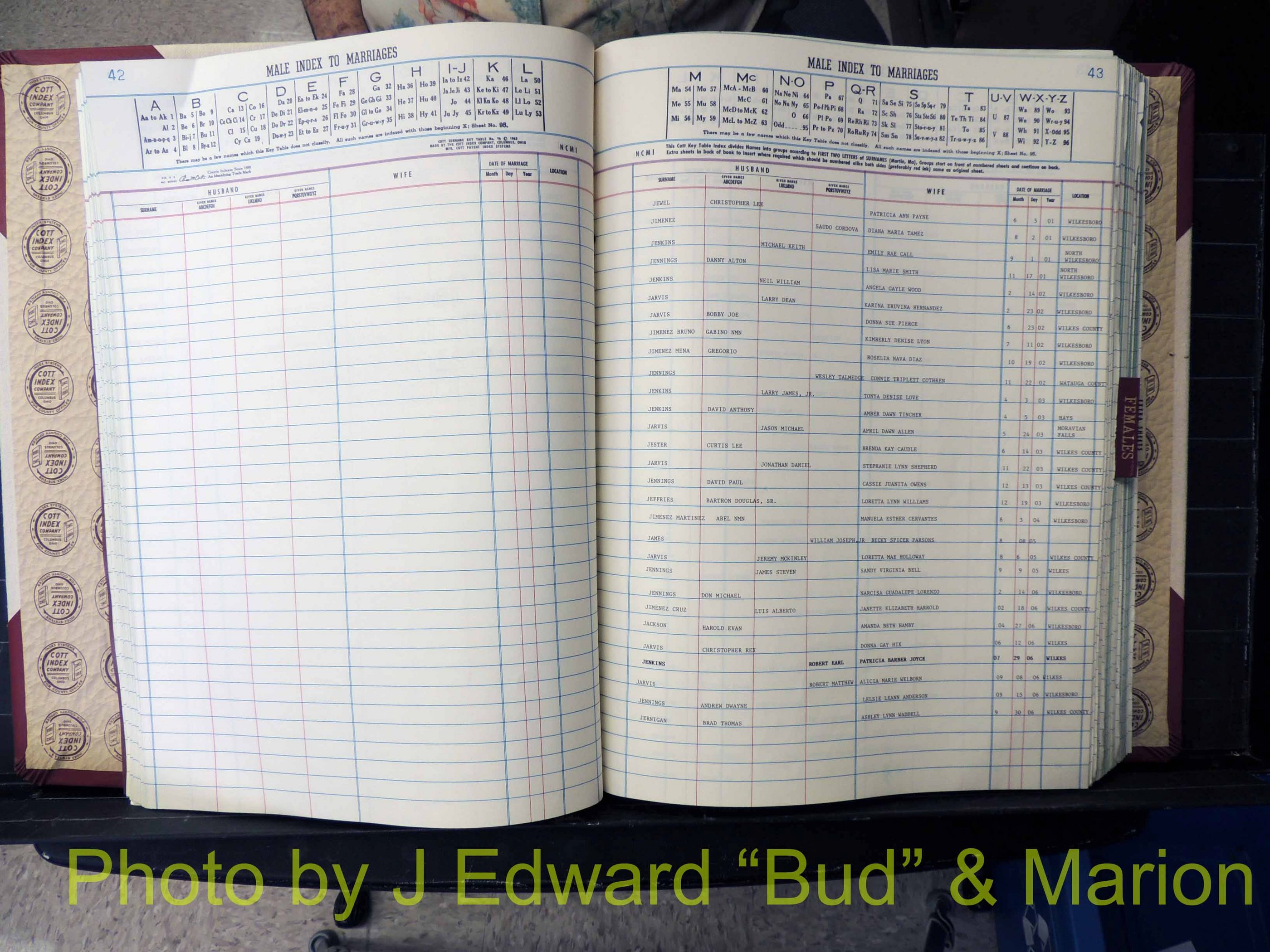 Wilkes Co, NC, Marriage Book 11, 2000-2006 (145).JPG