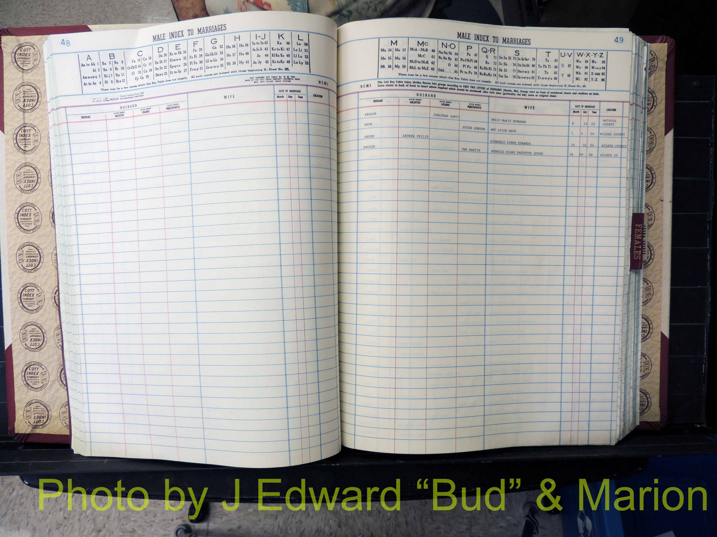 Wilkes Co, NC, Marriage Book 11, 2000-2006 (152).JPG