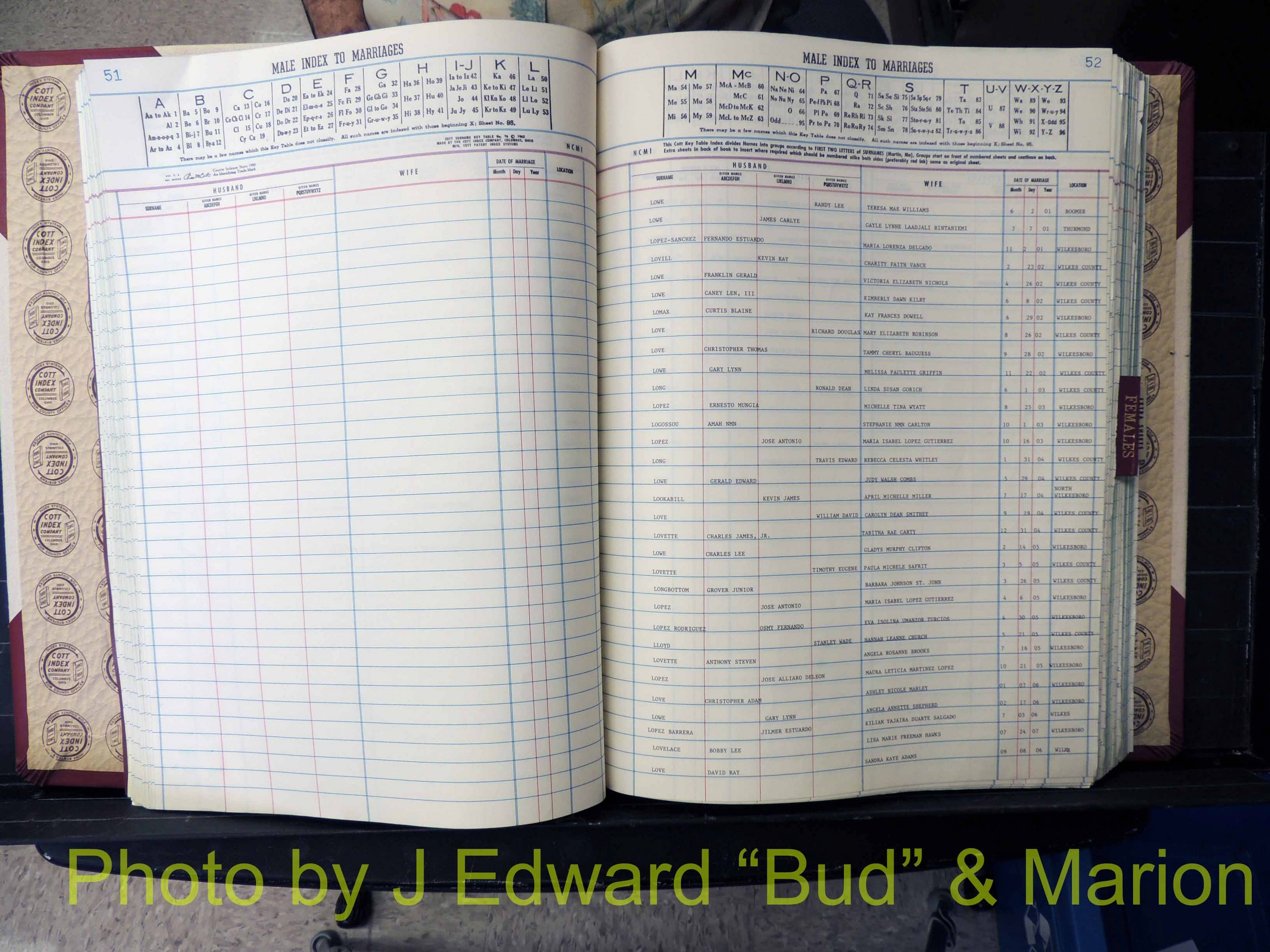 Wilkes Co, NC, Marriage Book 11, 2000-2006 (156).JPG