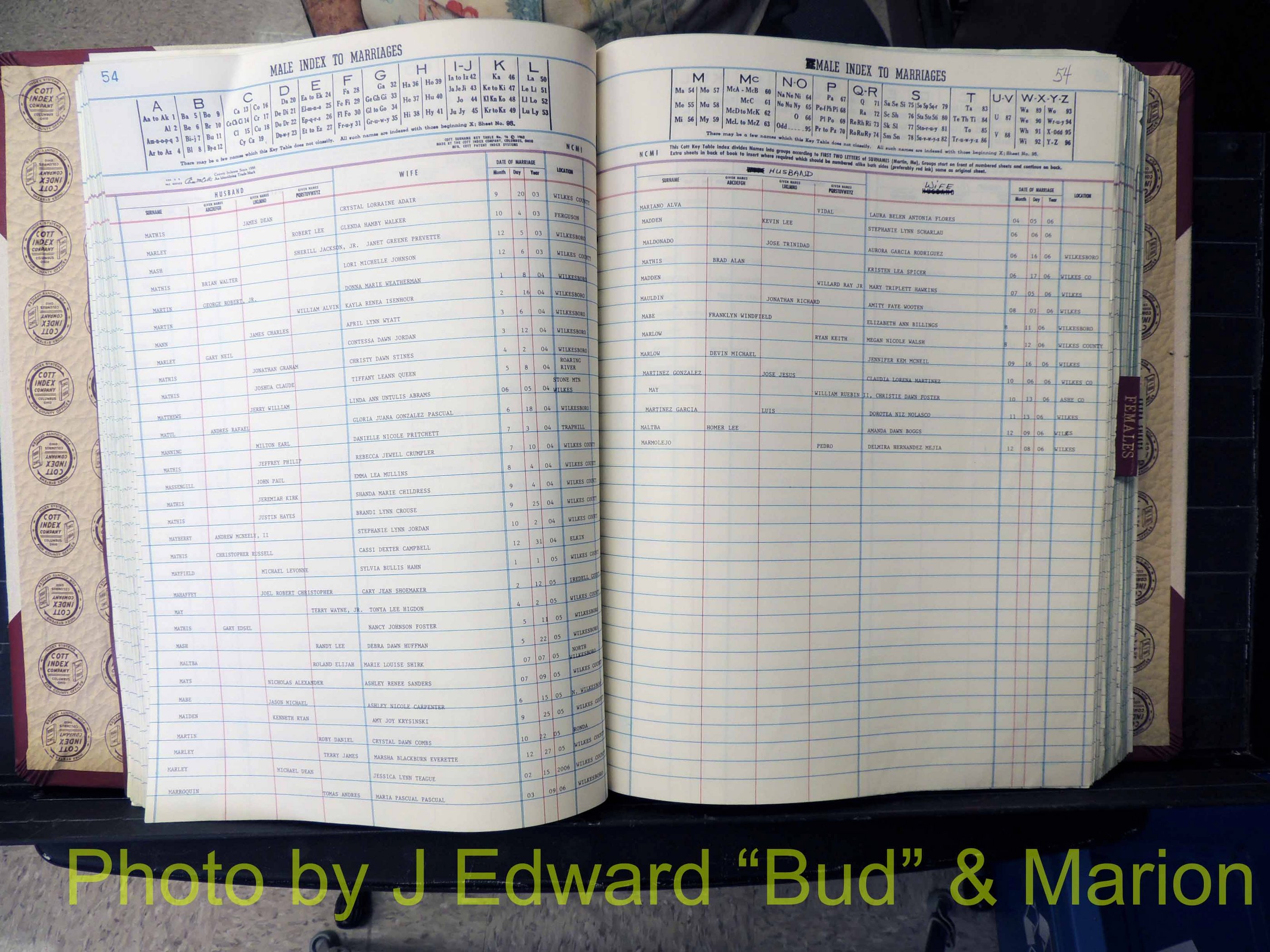 Wilkes Co, NC, Marriage Book 11, 2000-2006 (159).JPG