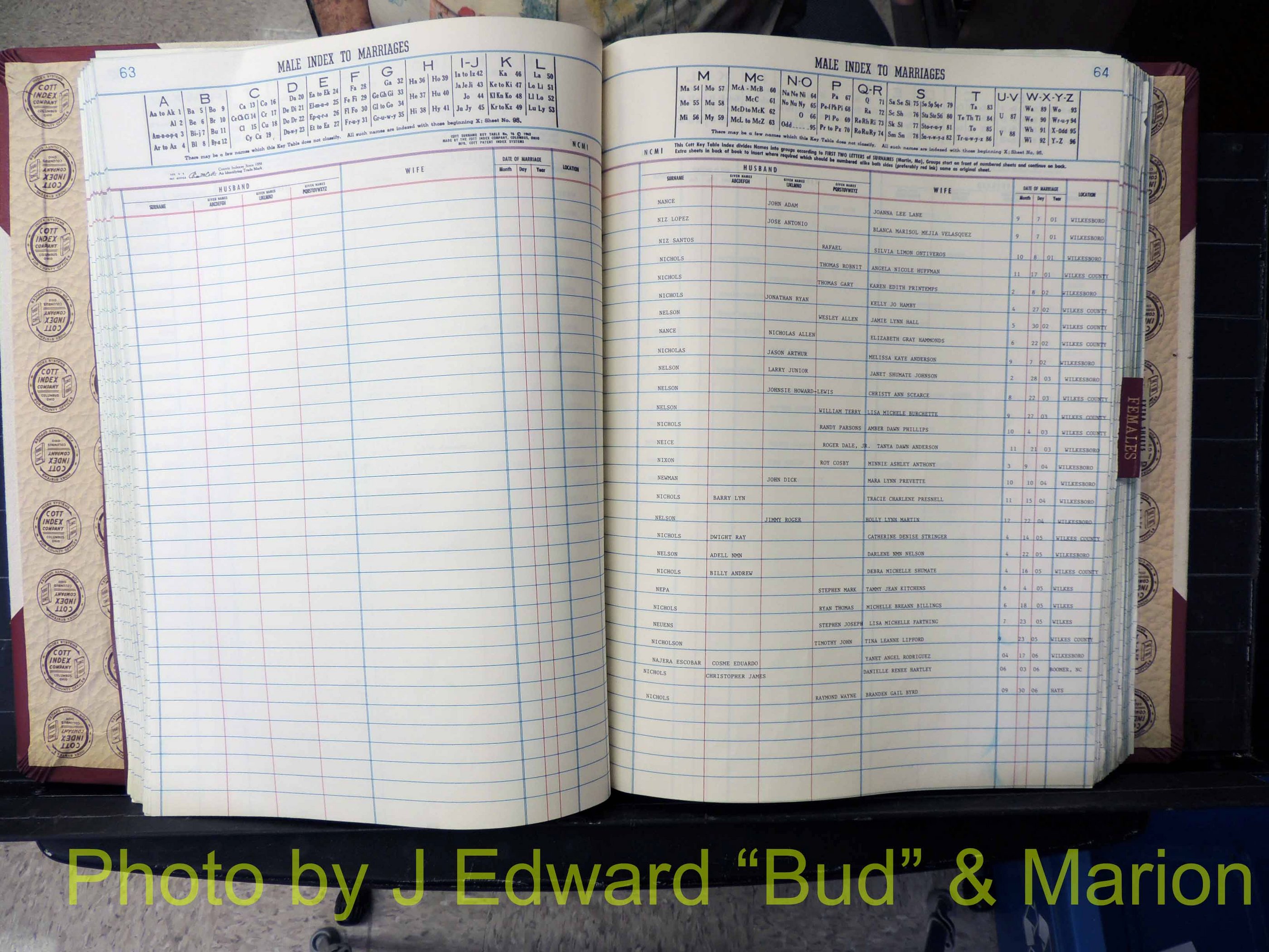 Wilkes Co, NC, Marriage Book 11, 2000-2006 (169).JPG