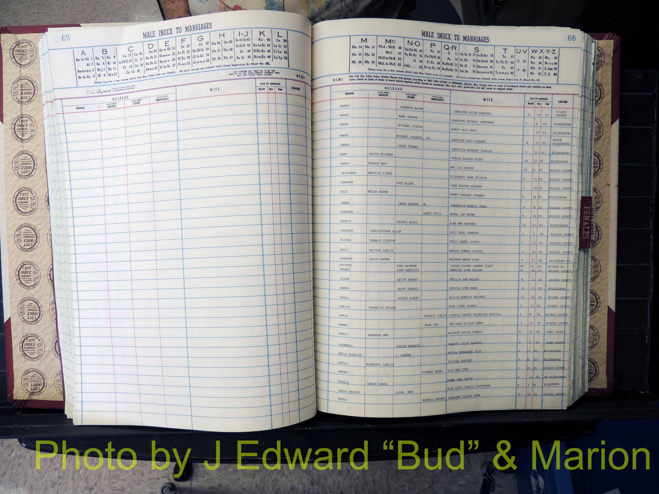 Wilkes Co, NC, Marriage Book 11, 2000-2006 (171).JPG