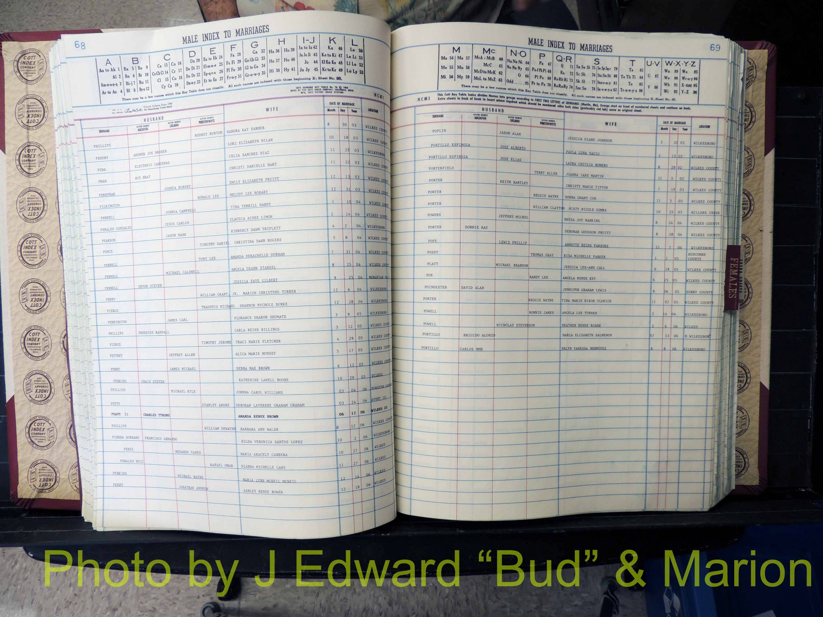 Wilkes Co, NC, Marriage Book 11, 2000-2006 (174).JPG