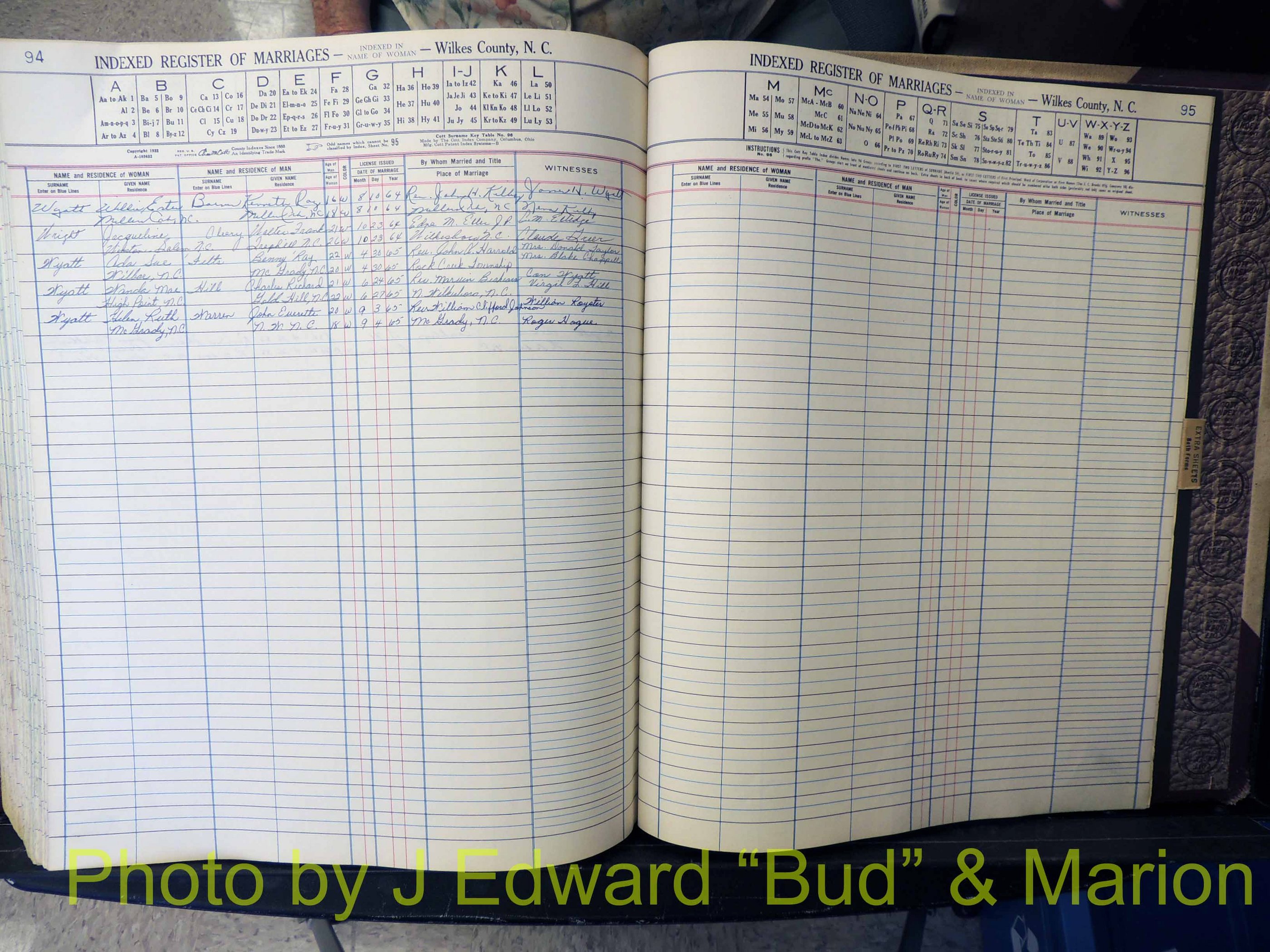 Wilkes Co, NC, Marriage Book 6, 1957-1965 (357).JPG