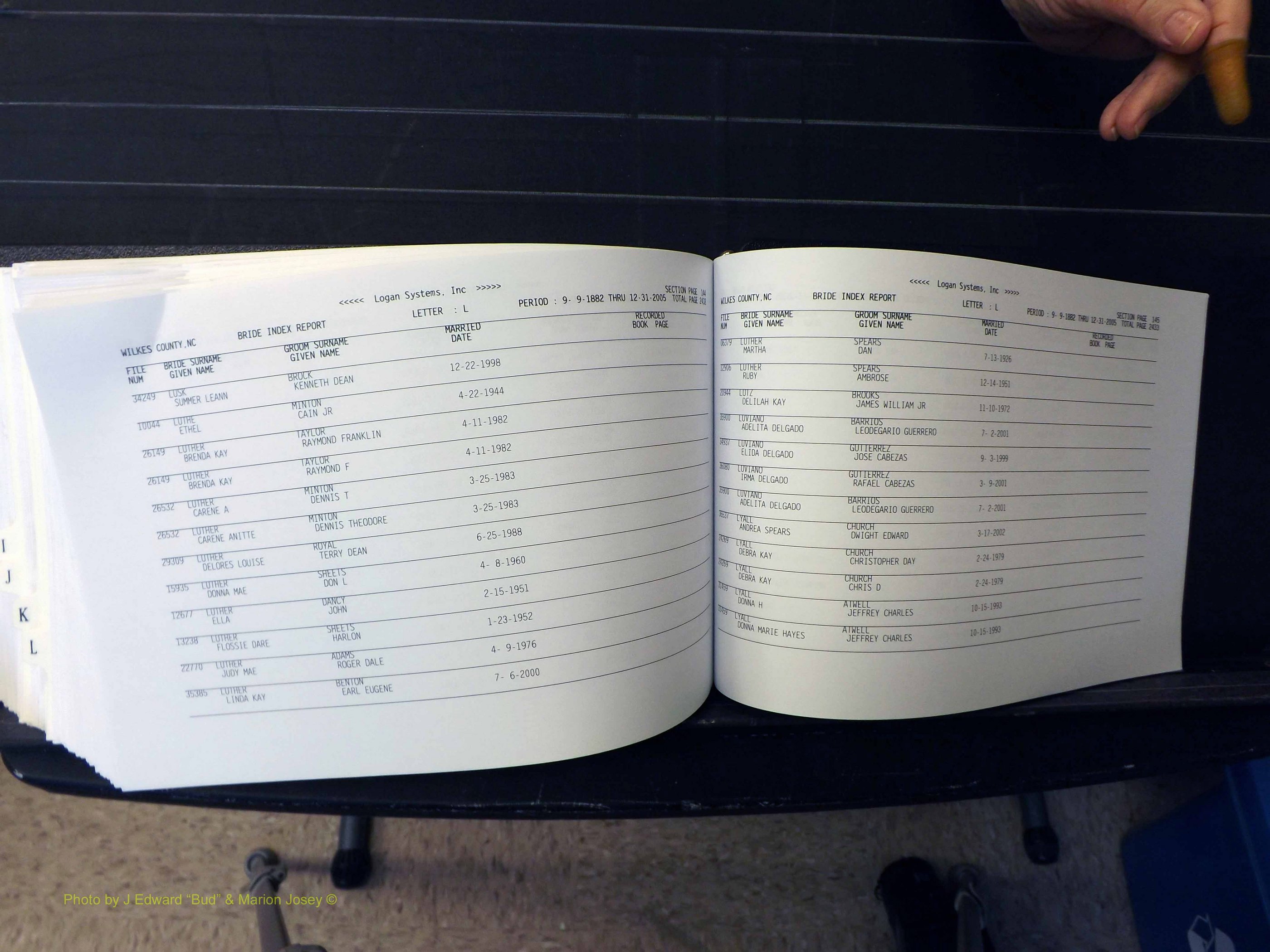 Wilkes Co, NC, Marriages, Female Index, 1882-2005 (501).JPG