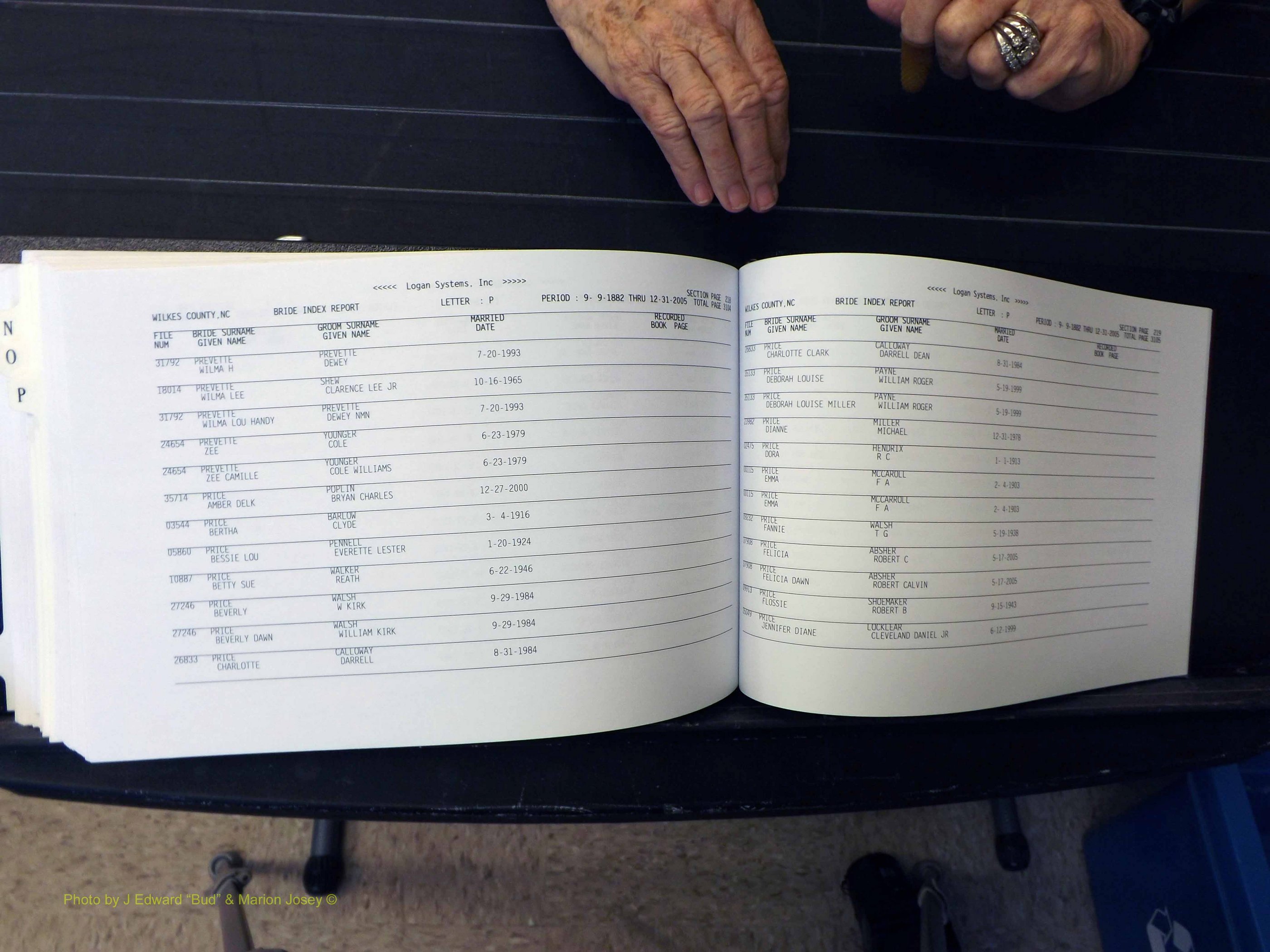 Wilkes Co, NC, Marriages, Female Index, M-P, 1882-2005 (431).JPG