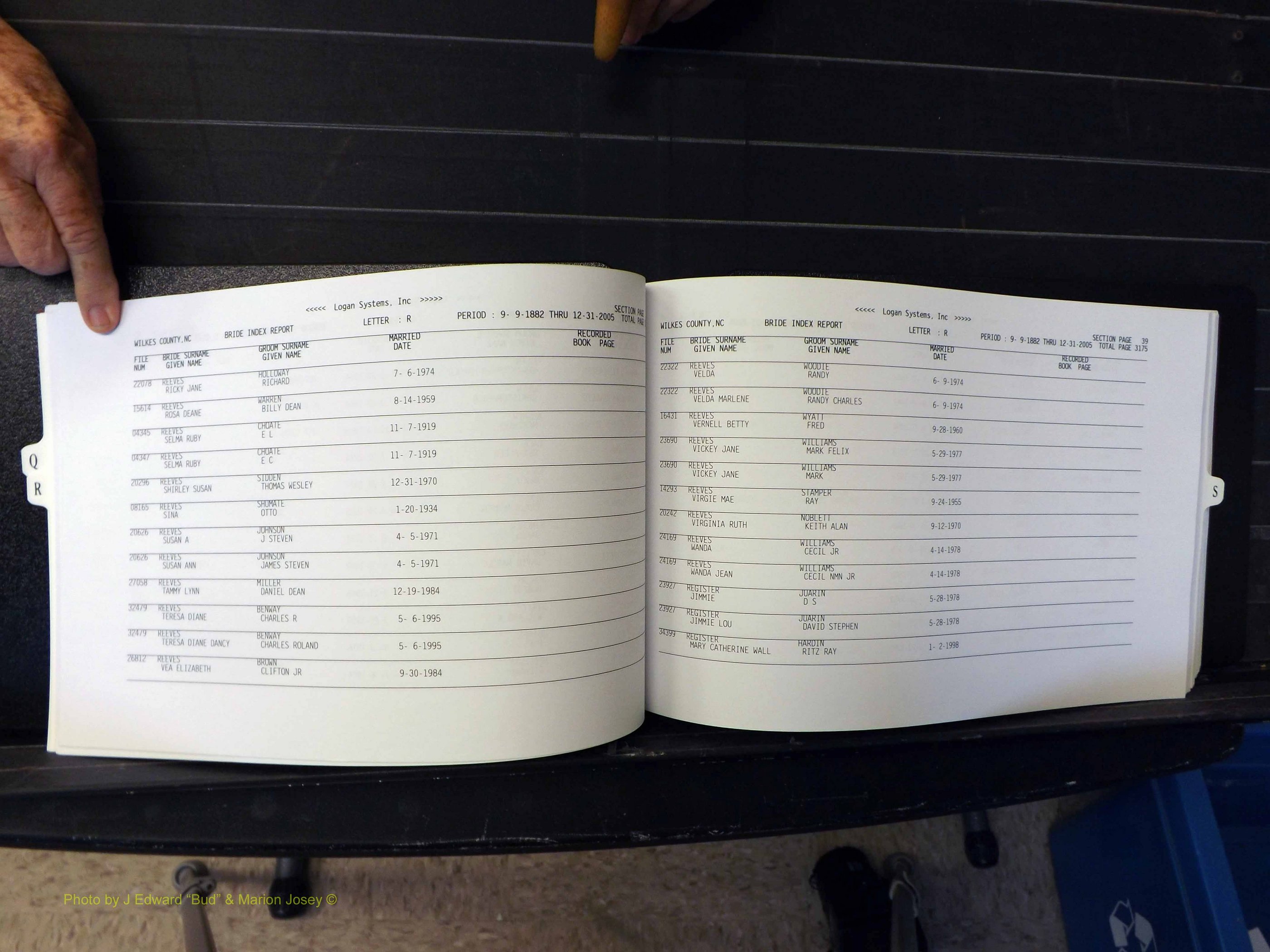 Wilkes Co, NC, Marriages, Female Index, Q-S, 1882-2005 (123).JPG