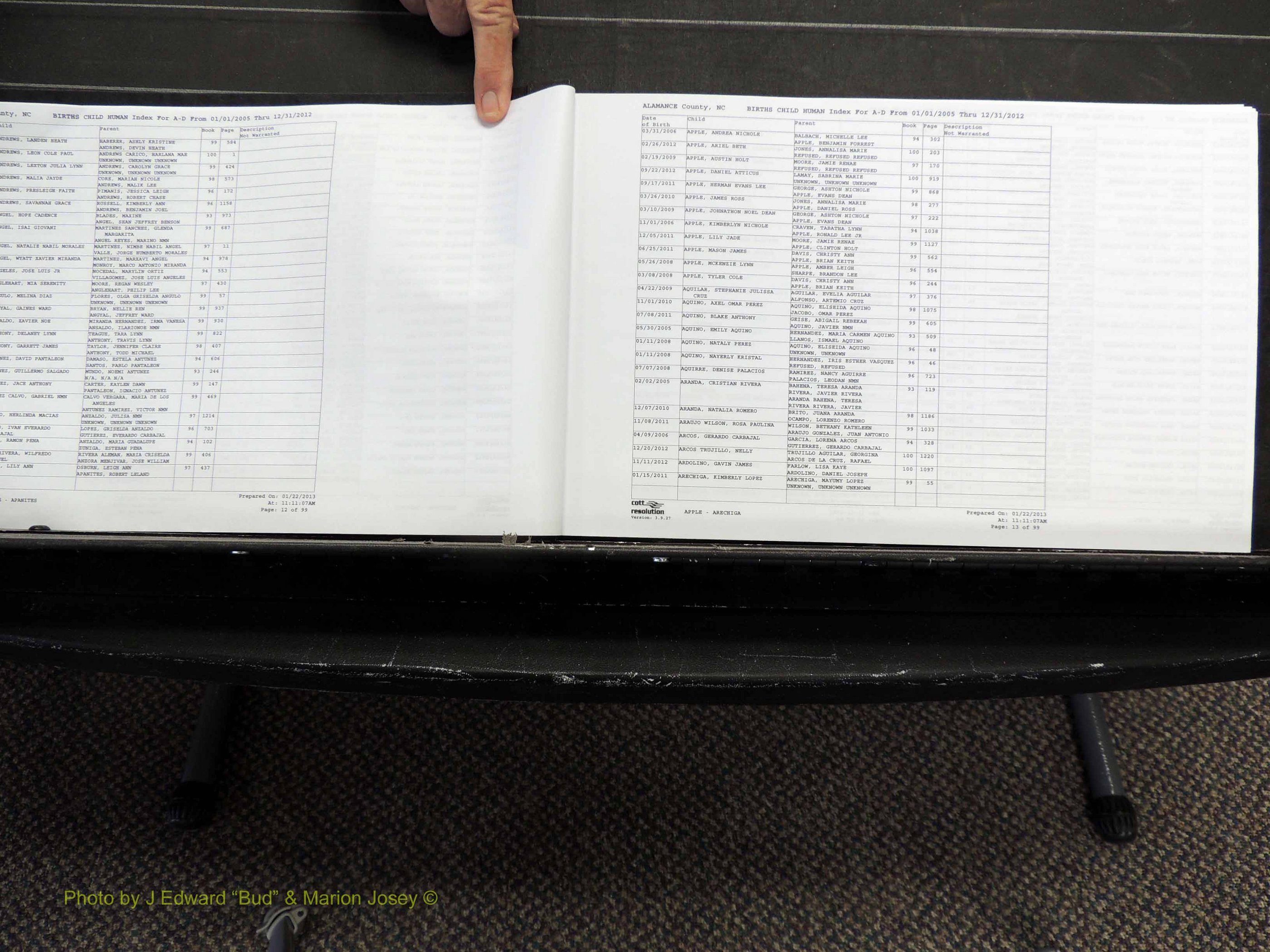 Alamance Co, NC, Births, A-Z, 2005-2012 (107).JPG