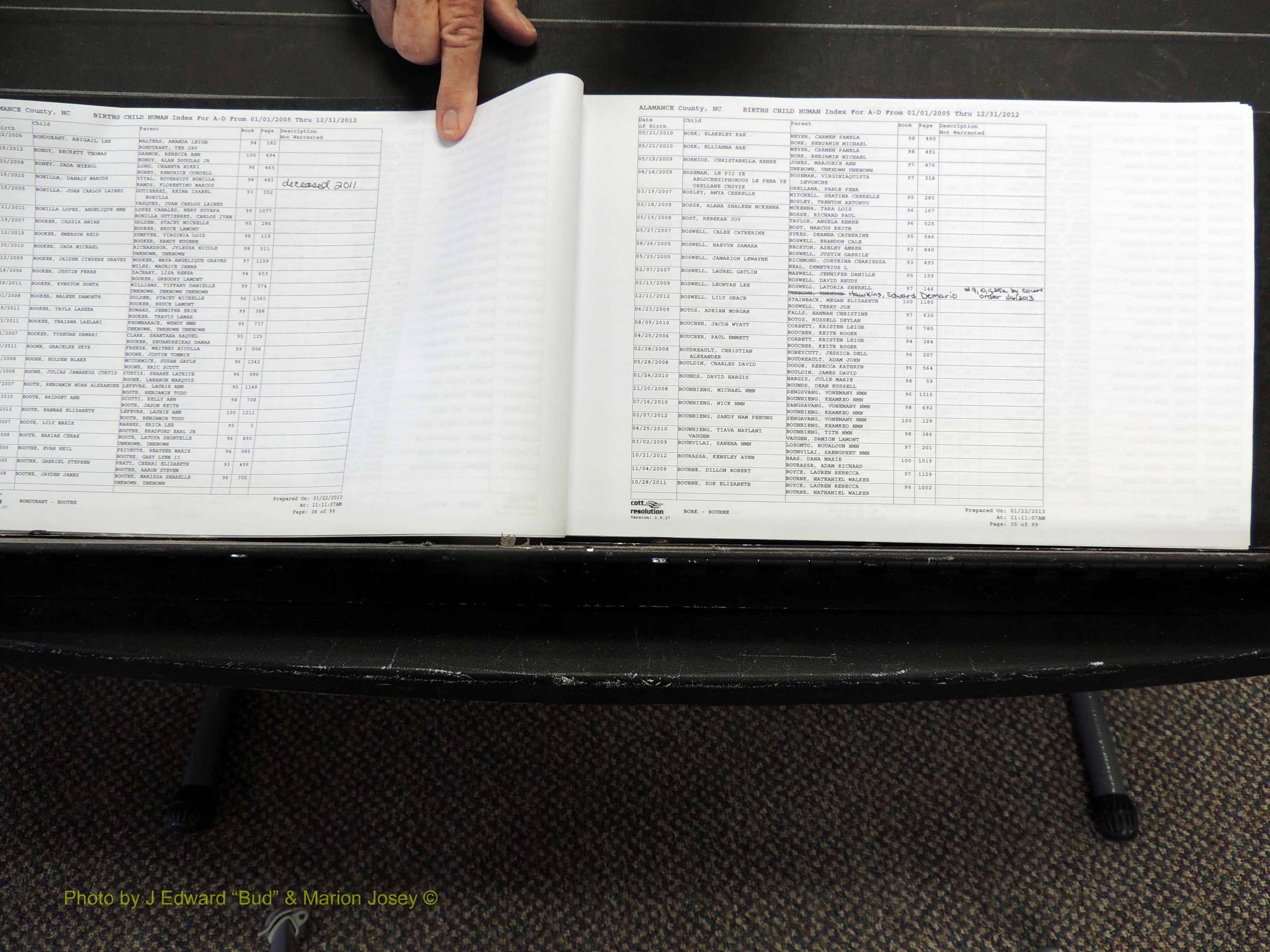 Alamance Co, NC, Births, A-Z, 2005-2012 (118).JPG